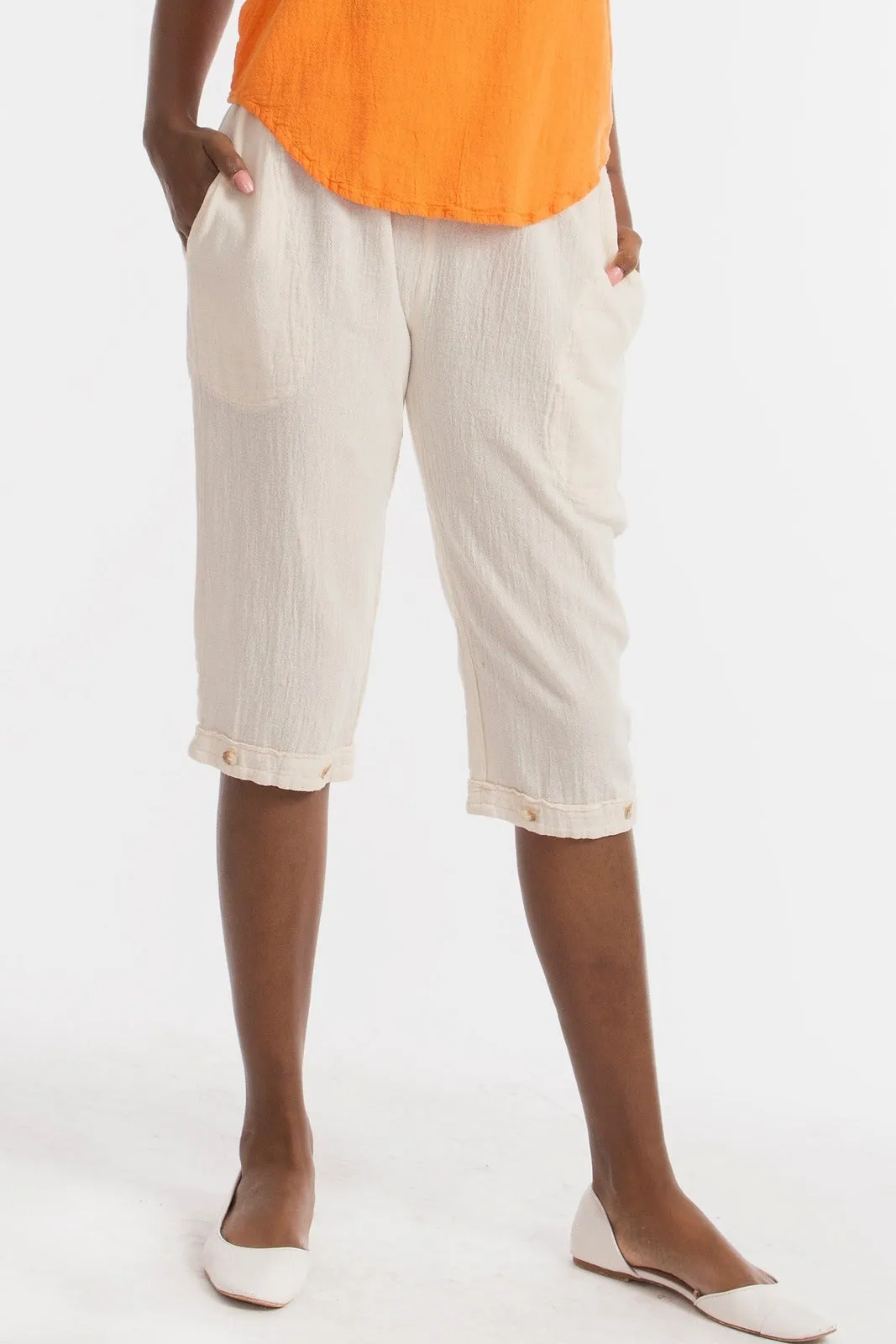 Nydia Our Newest Knee Length Crop Capri with POCKETS!,Women Wear