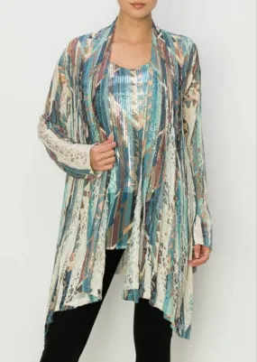 Origami Lace Cardigan in GEO BG-TQ 407-493,Women Wear