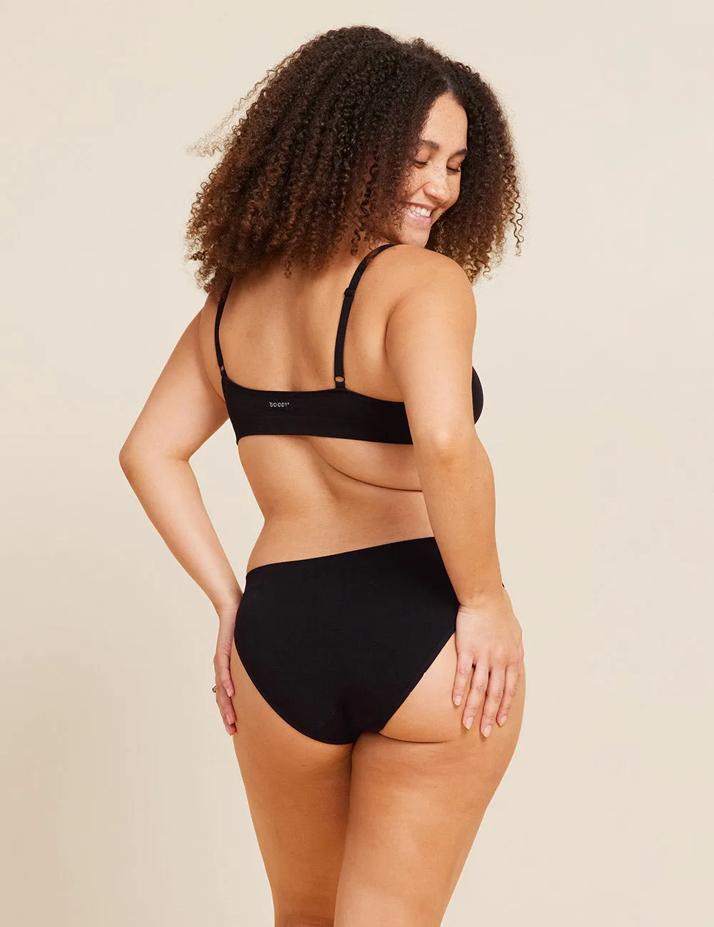 Period & Leak Proof - Hipster Bikini - Light - Black,Women Wear