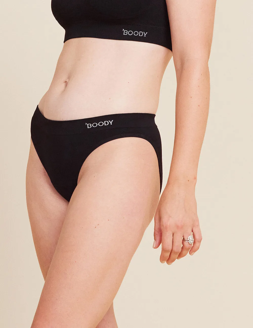 Period & Leak Proof - Hipster Bikini - Light - Black,Women Wear