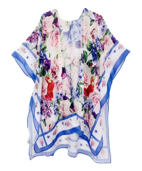 Purple & Pink Hydrangea & Rose Kimono,Women Wear