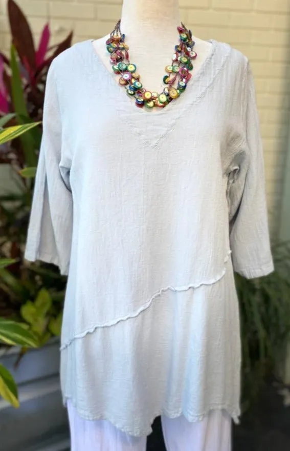 Rachel Top -100% Cotton Gauze Resort Wear Top with Flowing Fit,Women Wear