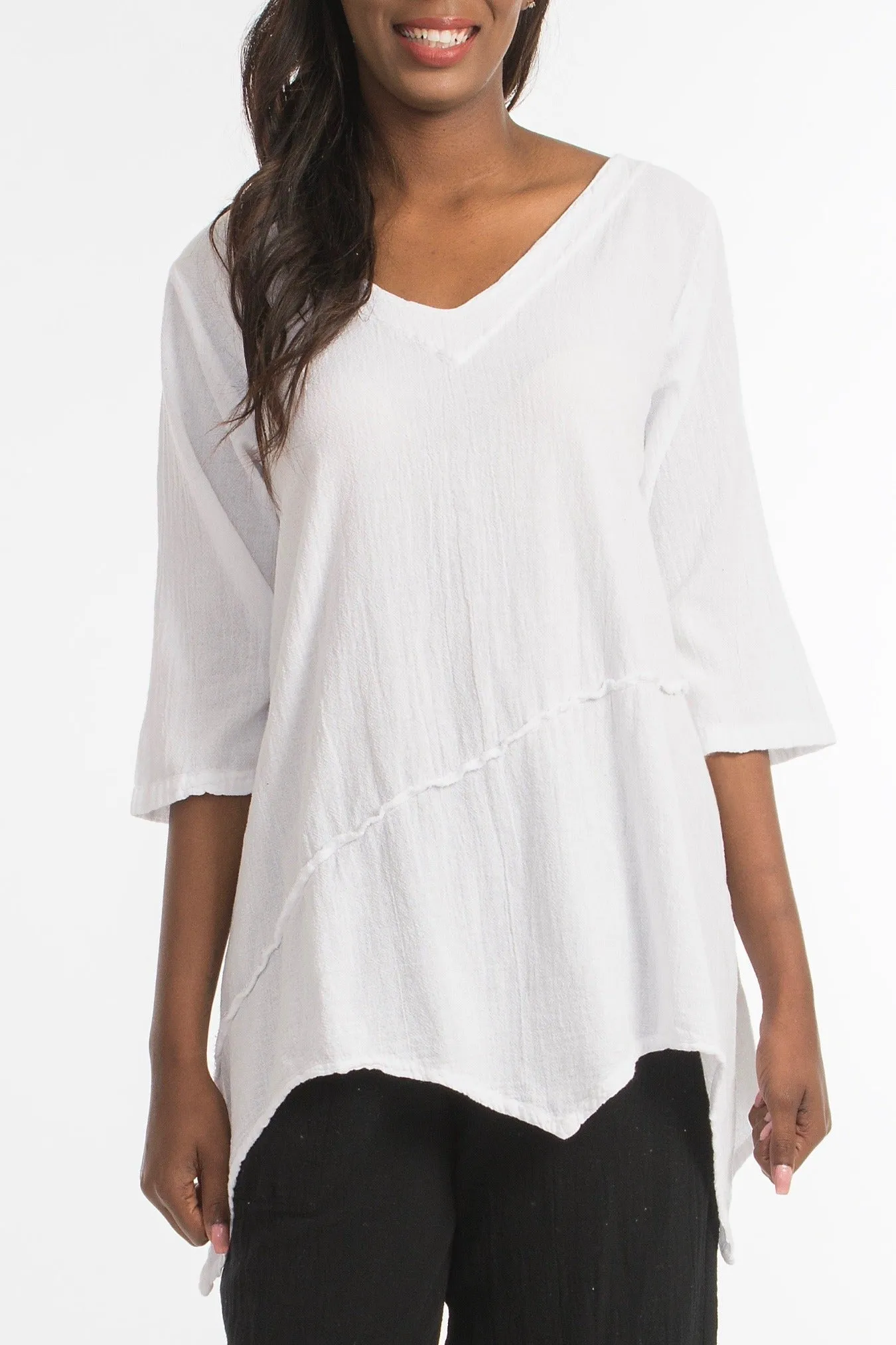 Rachel Top -100% Cotton Gauze Resort Wear Top with Flowing Fit,Women Wear