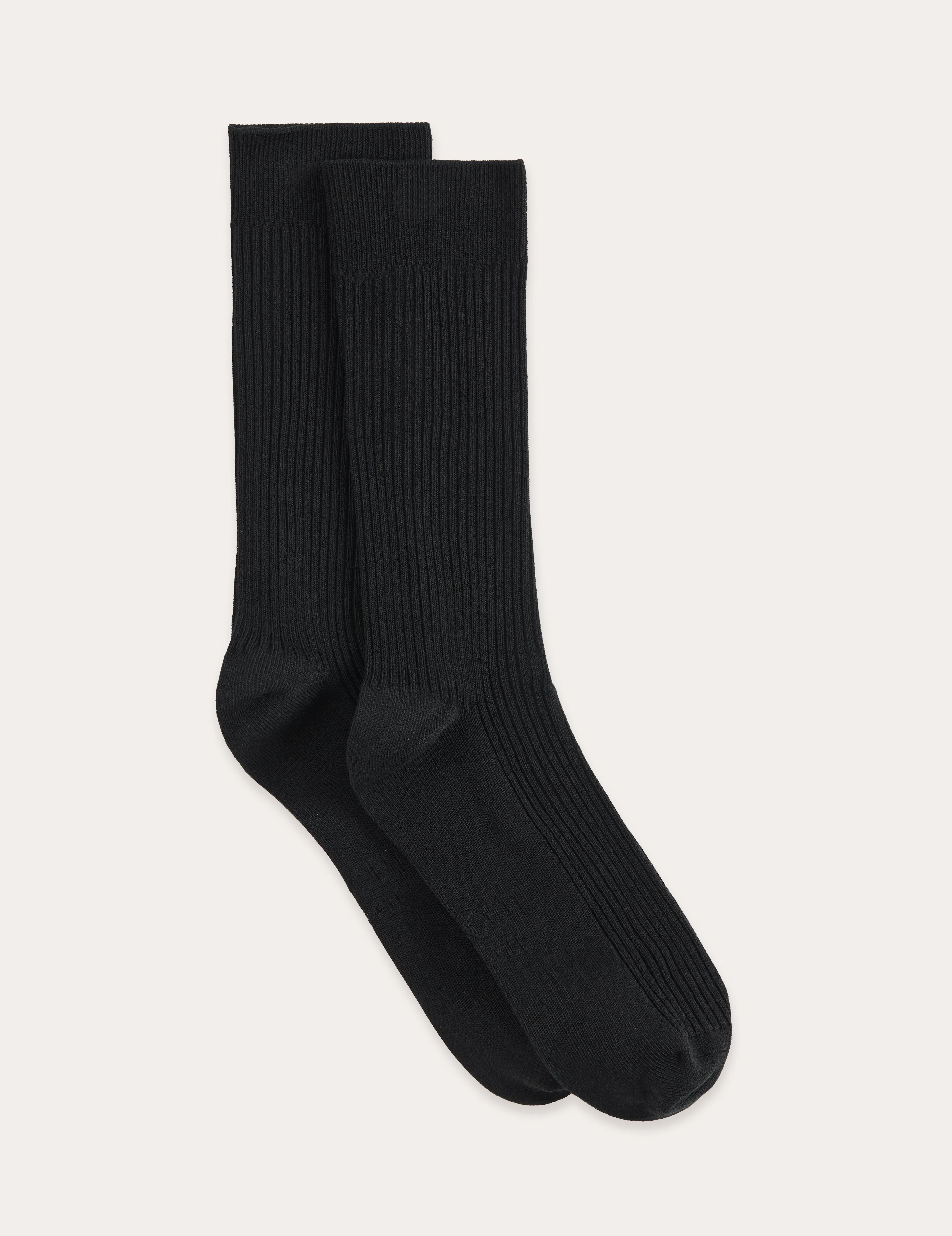 Ribbed Crew Socks - Black,Men Socks