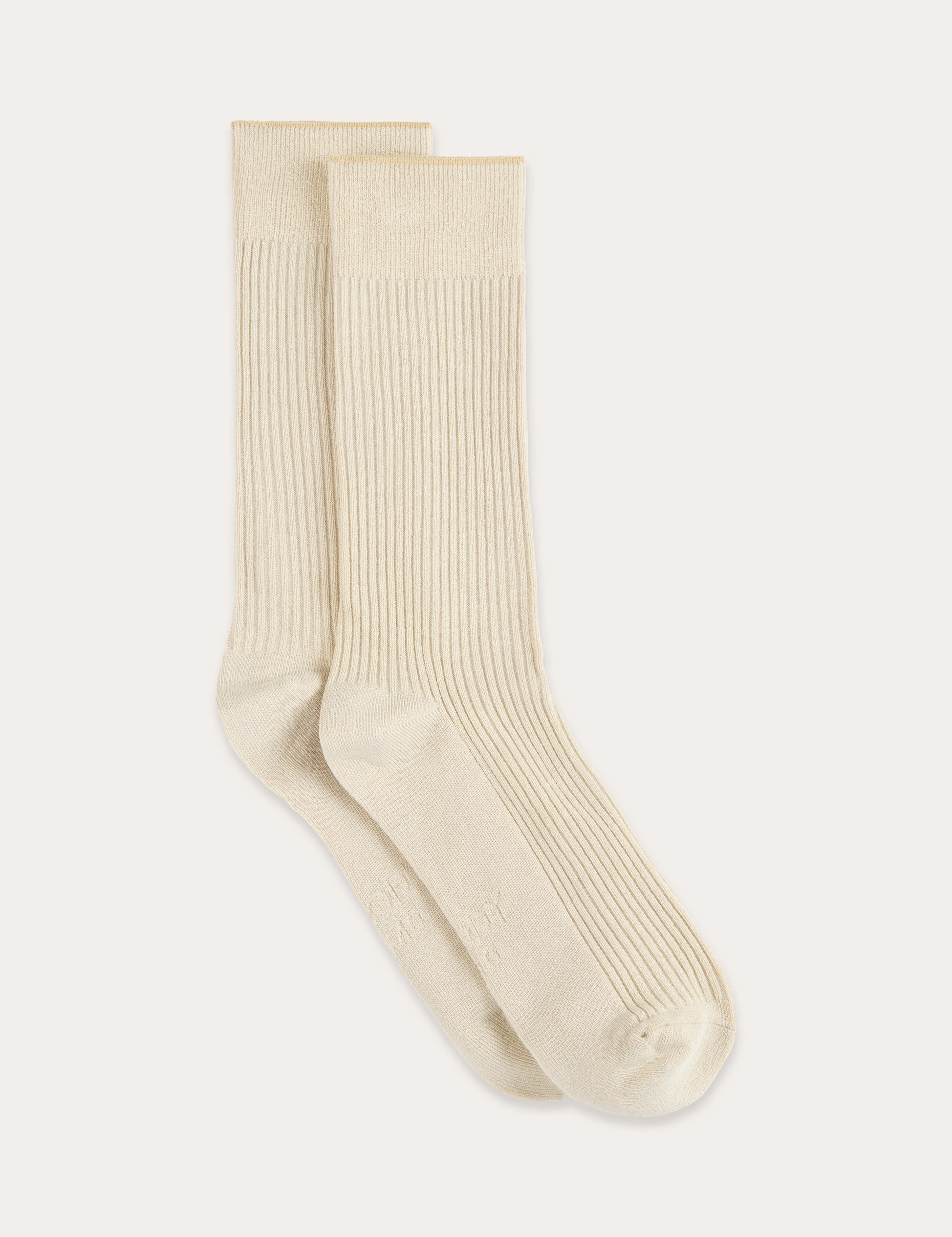 Ribbed Crew Socks - Oatmeal,Women Socks