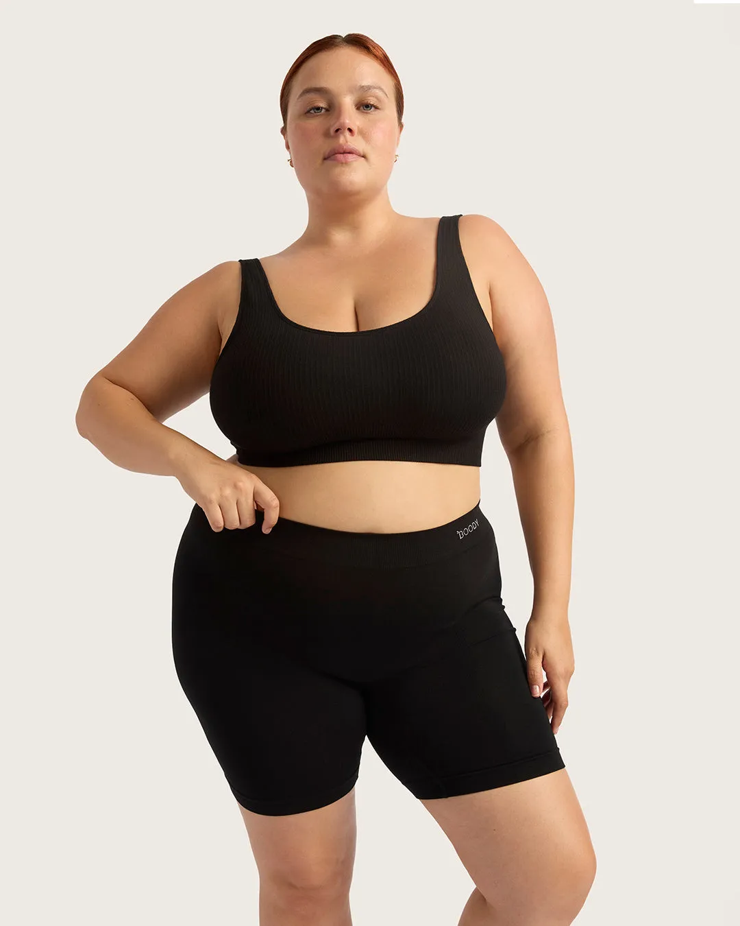 Ribbed Seamfree Crop - Black,Women Wear