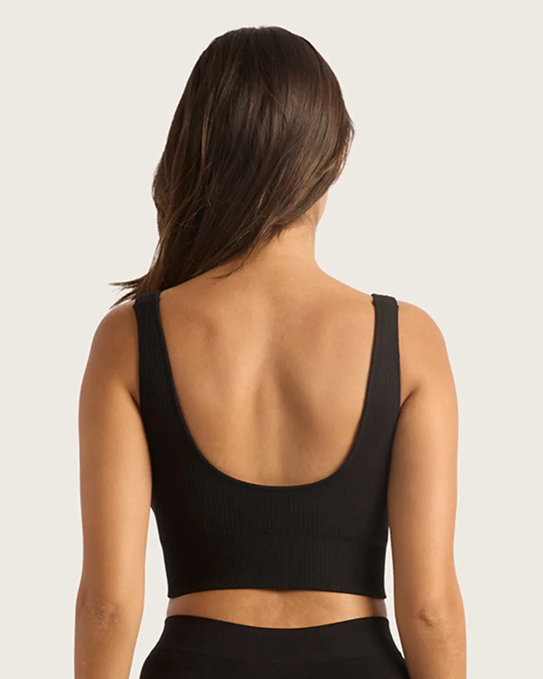 Ribbed Seamfree Crop - Black,Women Wear