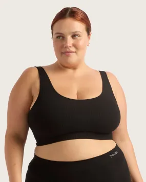 Ribbed Seamfree Crop - Black,Women Wear