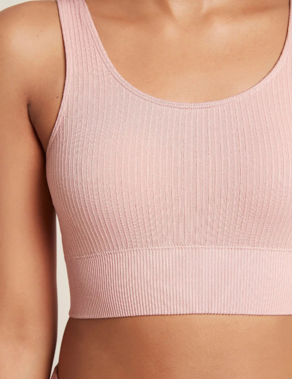 Ribbed Seamfree Crop - Dusty Pink,Women Wear