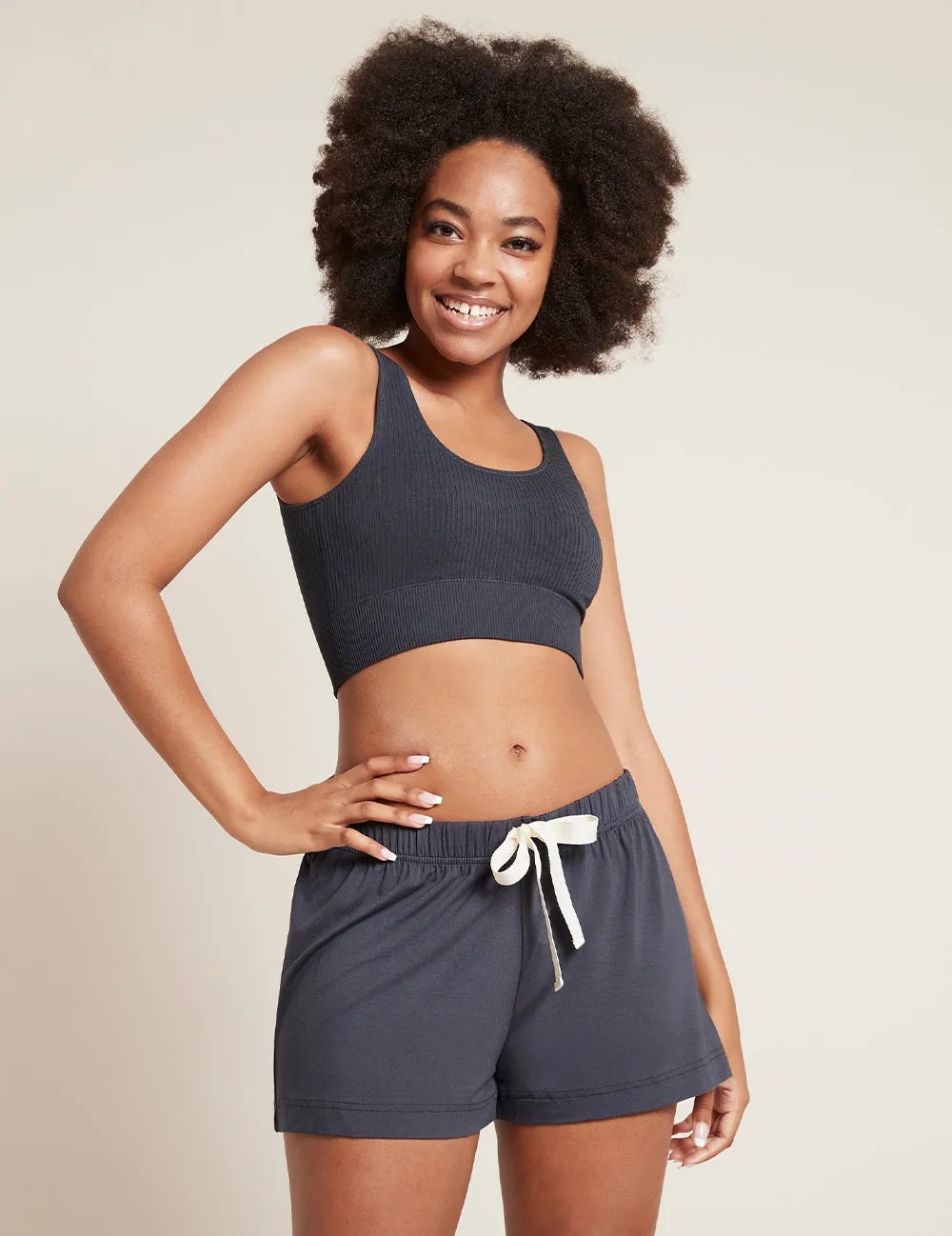 Ribbed Seamfree Crop - Storm,Women Wear