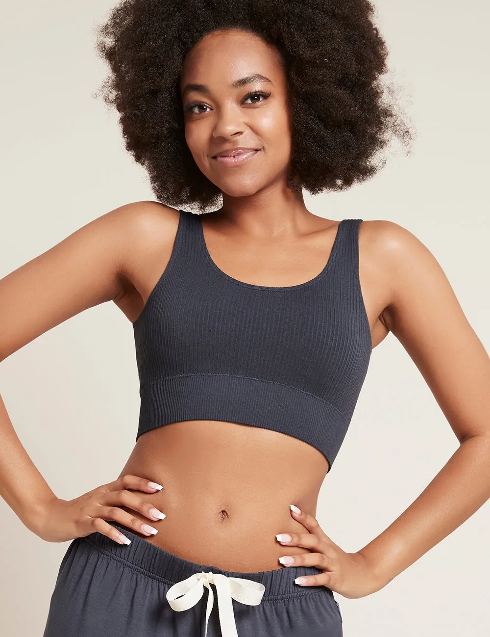 Ribbed Seamfree Crop - Storm,Women Wear
