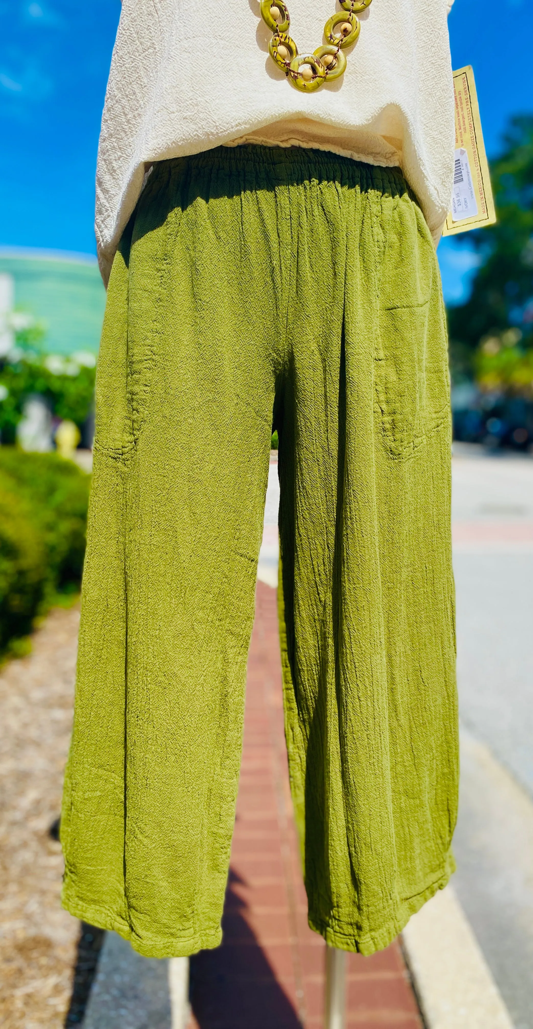Ron Pant 100% Cotton Gauze,Women Wear