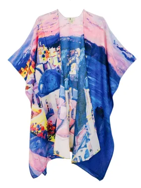 Santorini Island Sunset Kimono,Women Wear