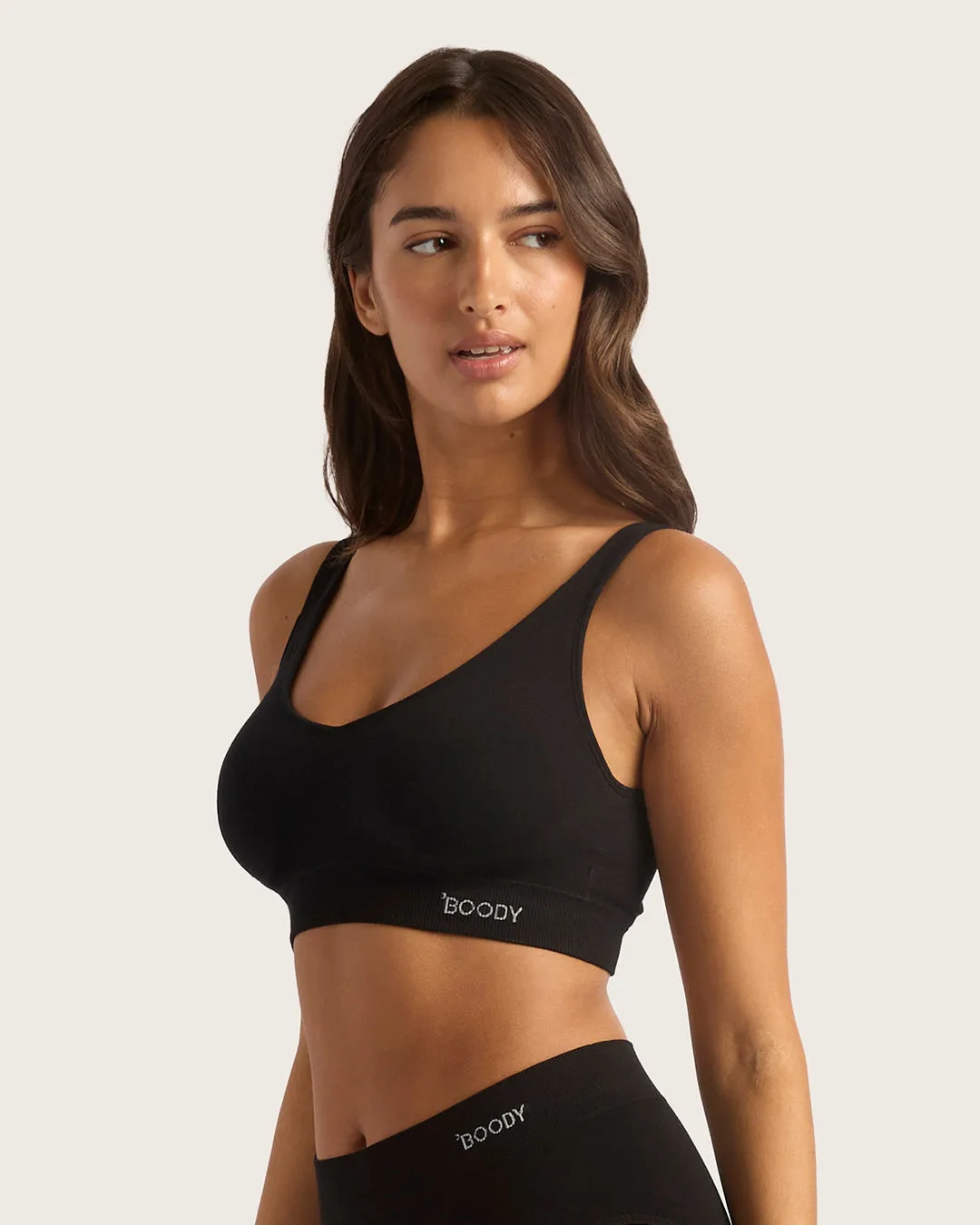 Seamfree Padded Crop Bra - Black,Women Wear