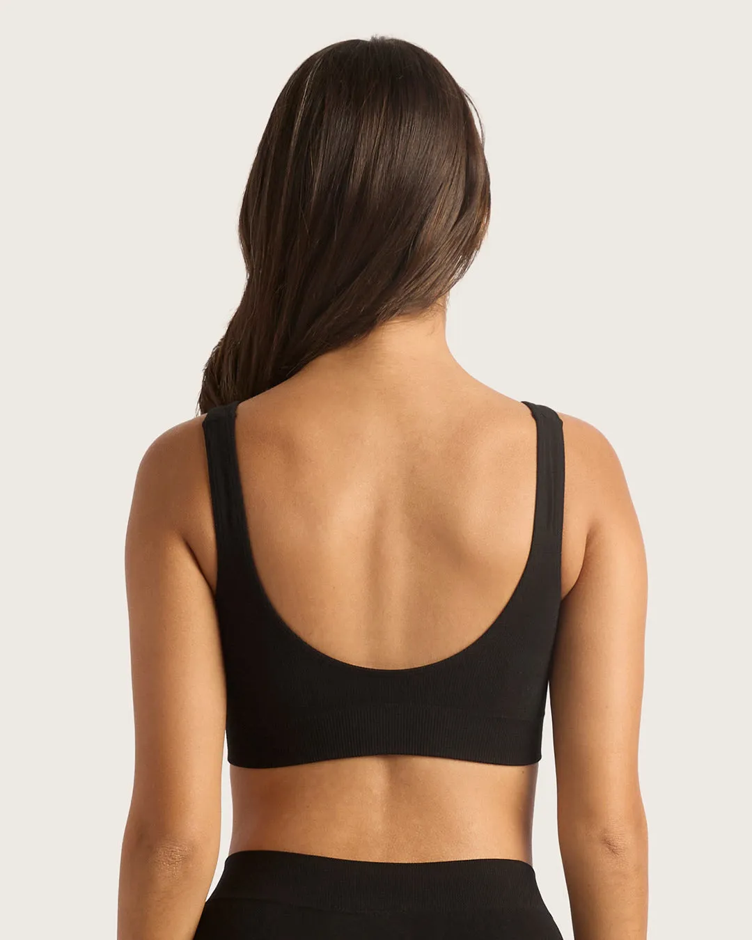 Seamfree Padded Crop Bra - Black,Women Wear