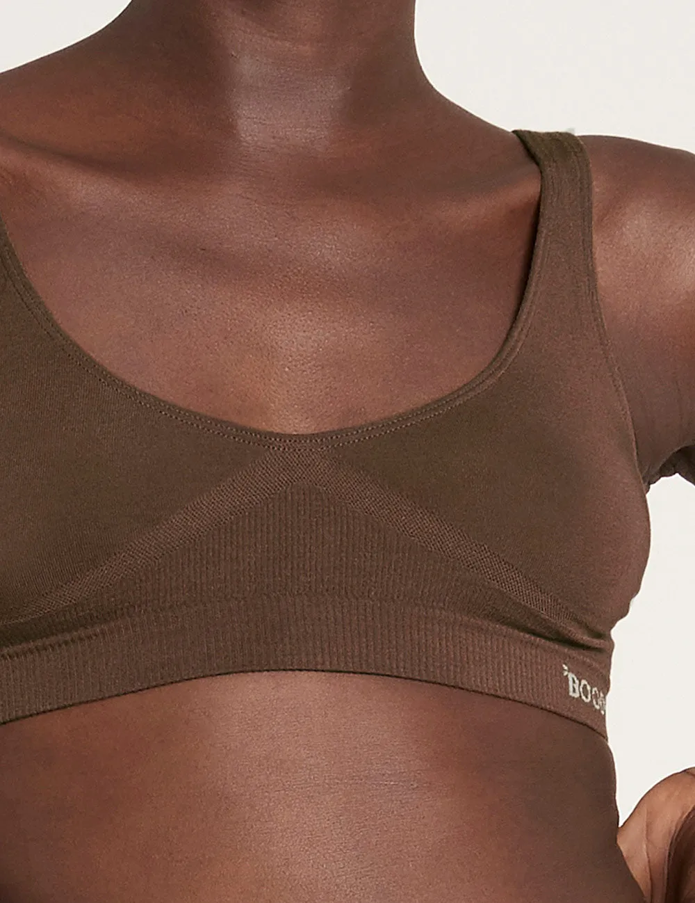 Seamfree Padded Crop Bra - Clove,Women Wear
