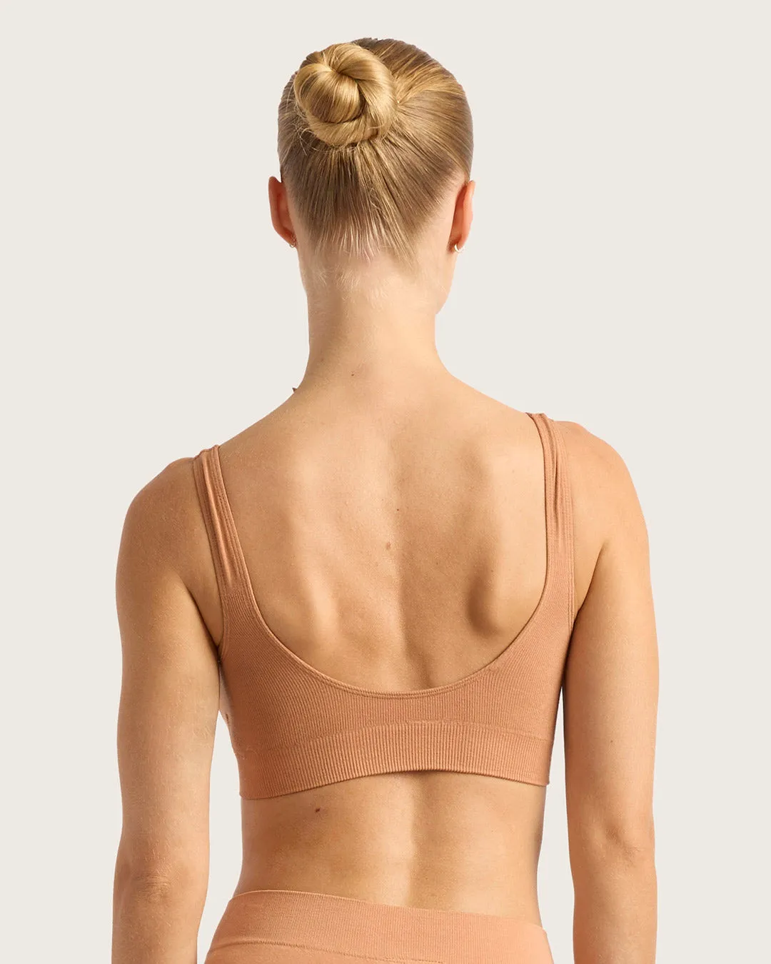Seamfree Padded Crop Bra - Dune,Women Wear