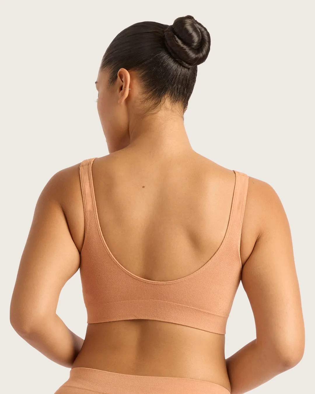 Seamfree Padded Crop Bra - Dune,Women Wear