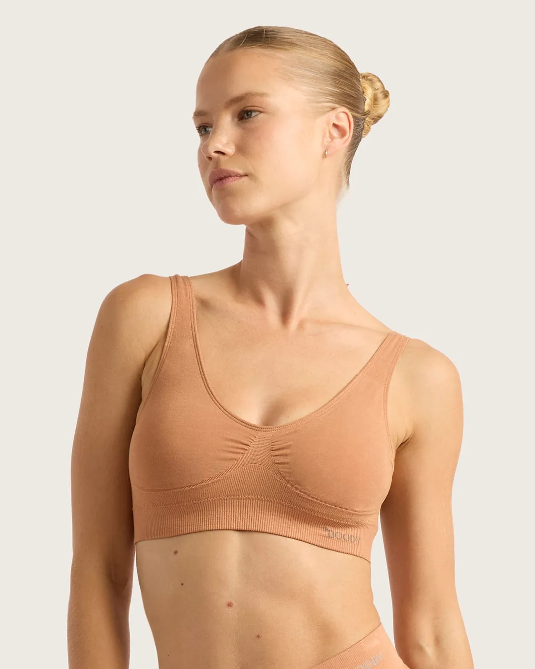 Seamfree Padded Crop Bra - Dune,Women Wear