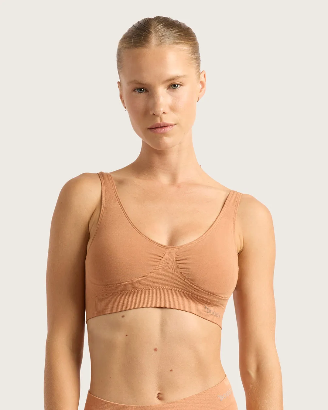 Seamfree Padded Crop Bra - Dune,Women Wear
