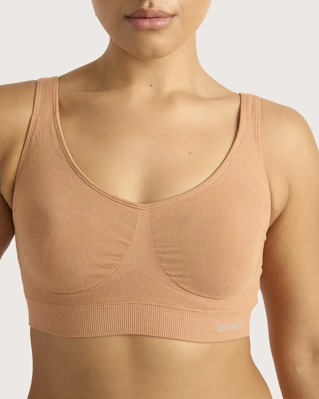 Seamfree Padded Crop Bra - Dune,Women Wear