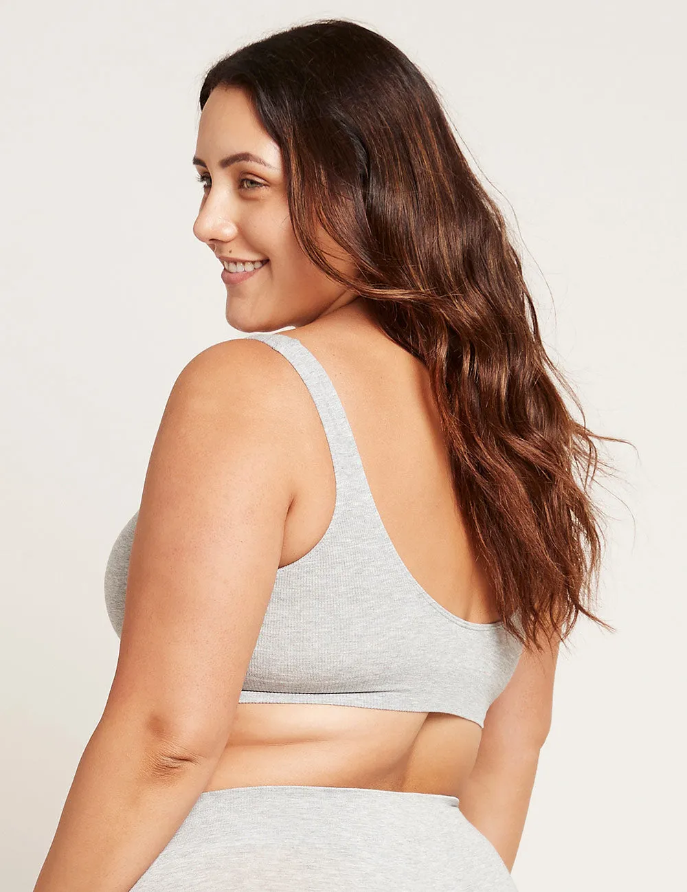 Seamfree Padded Crop Bra - Light Grey Marl,Women Wear