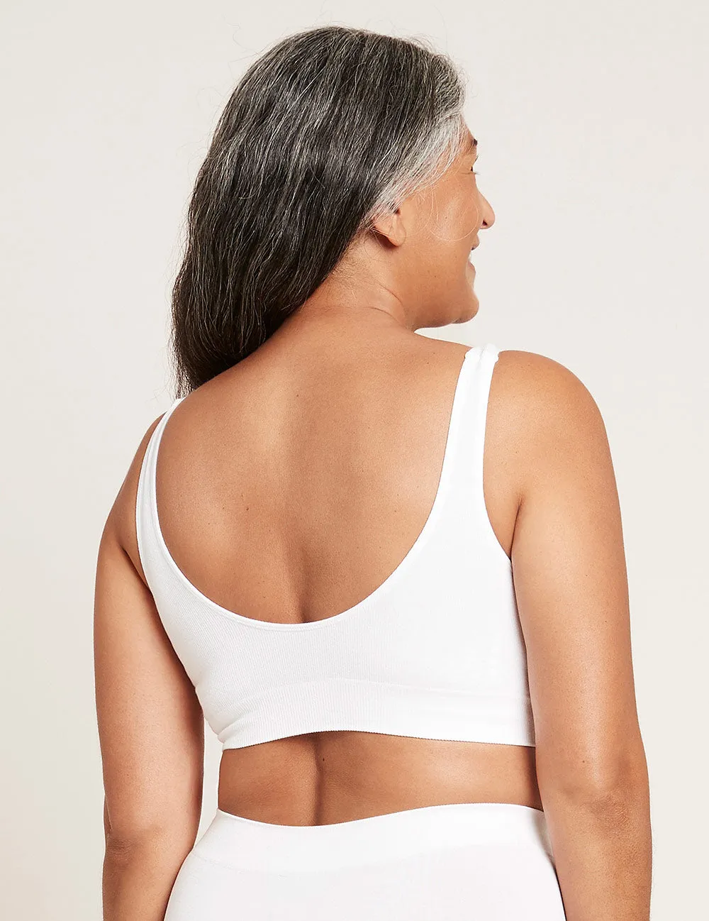 Seamfree Padded Crop Bra - White,Women Wear