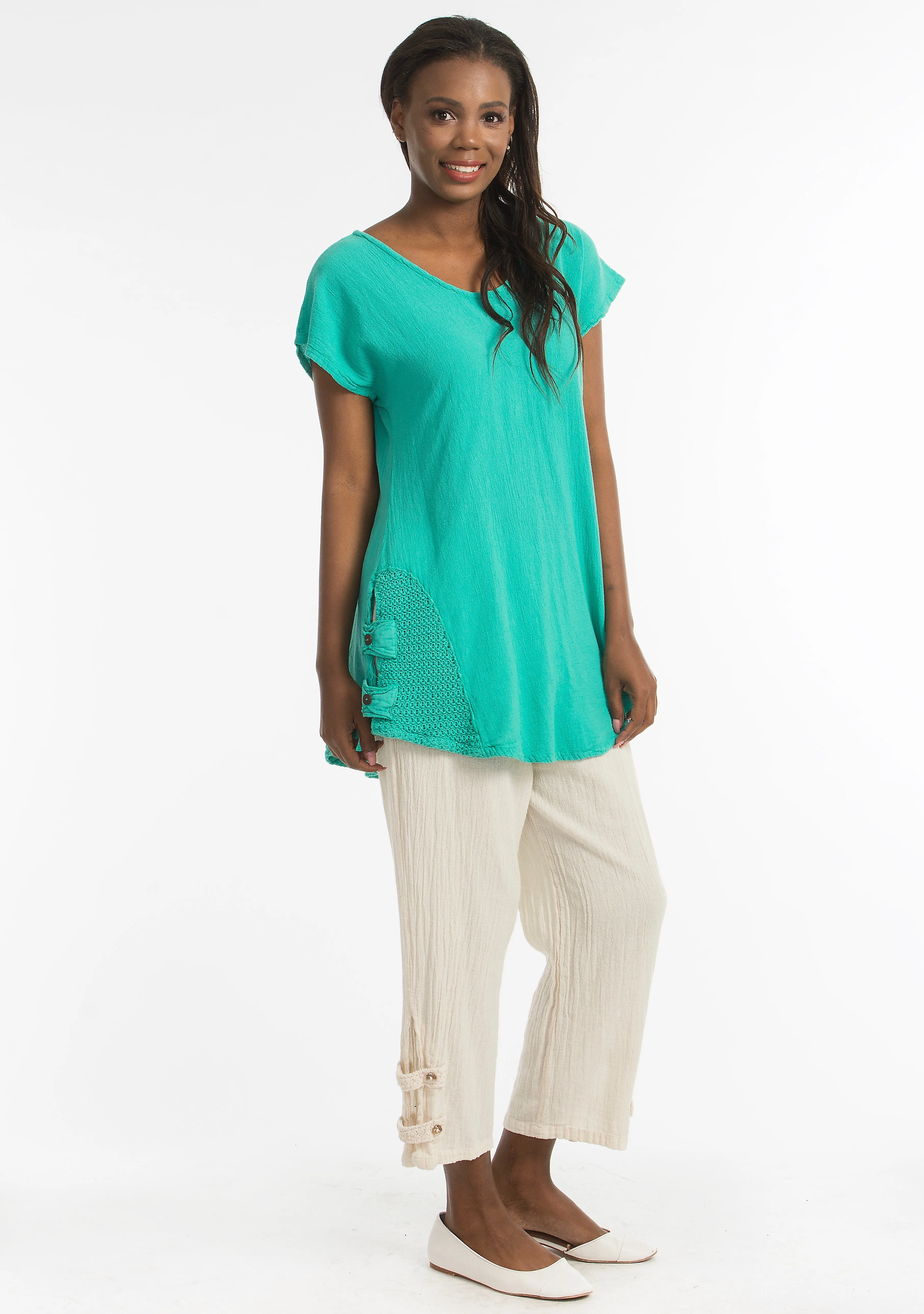 Serena Pant 100% Cotton Gauze Floods with POCKETS!,Women Wear