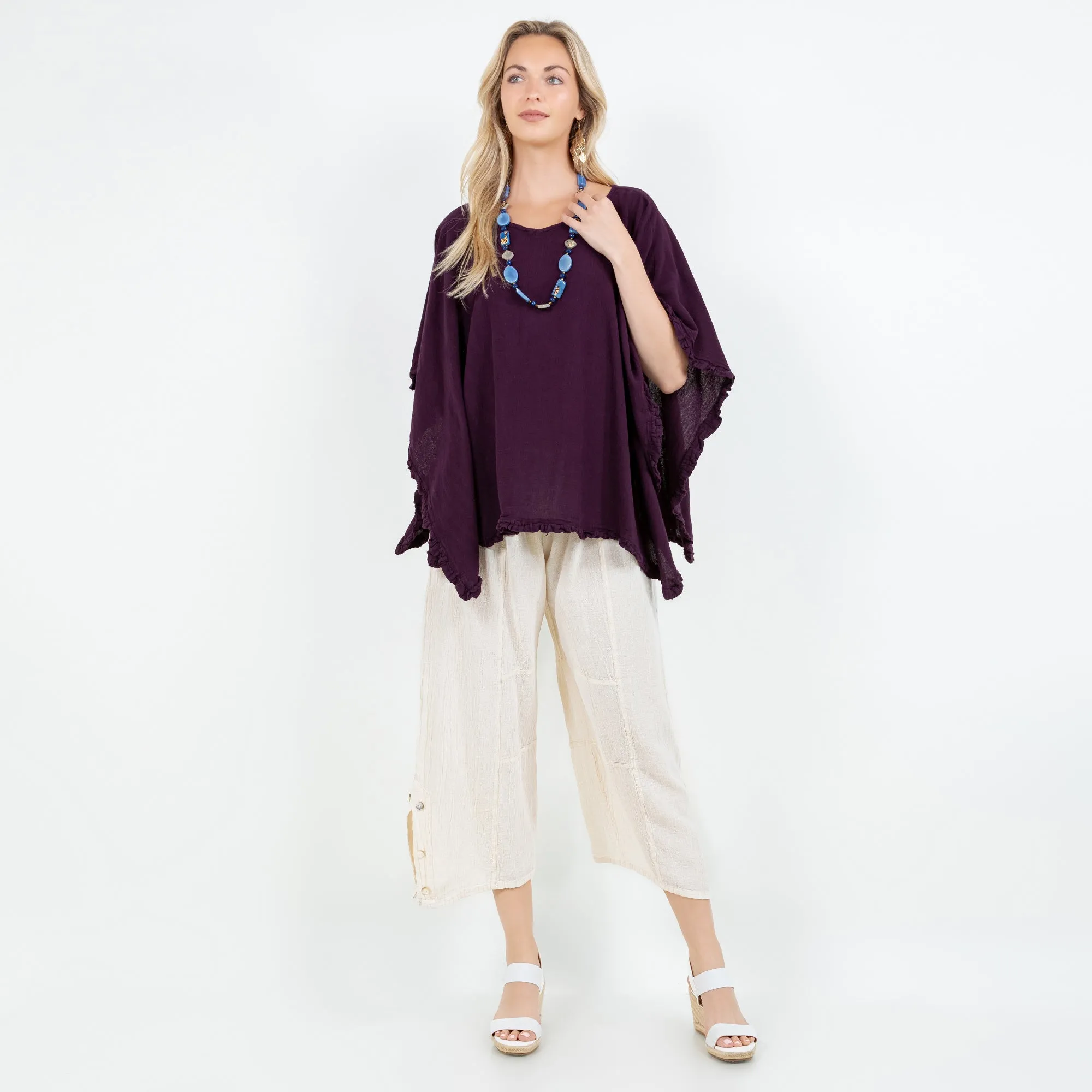 Sharon Top - 100% Cotton Gauze,Women Wear