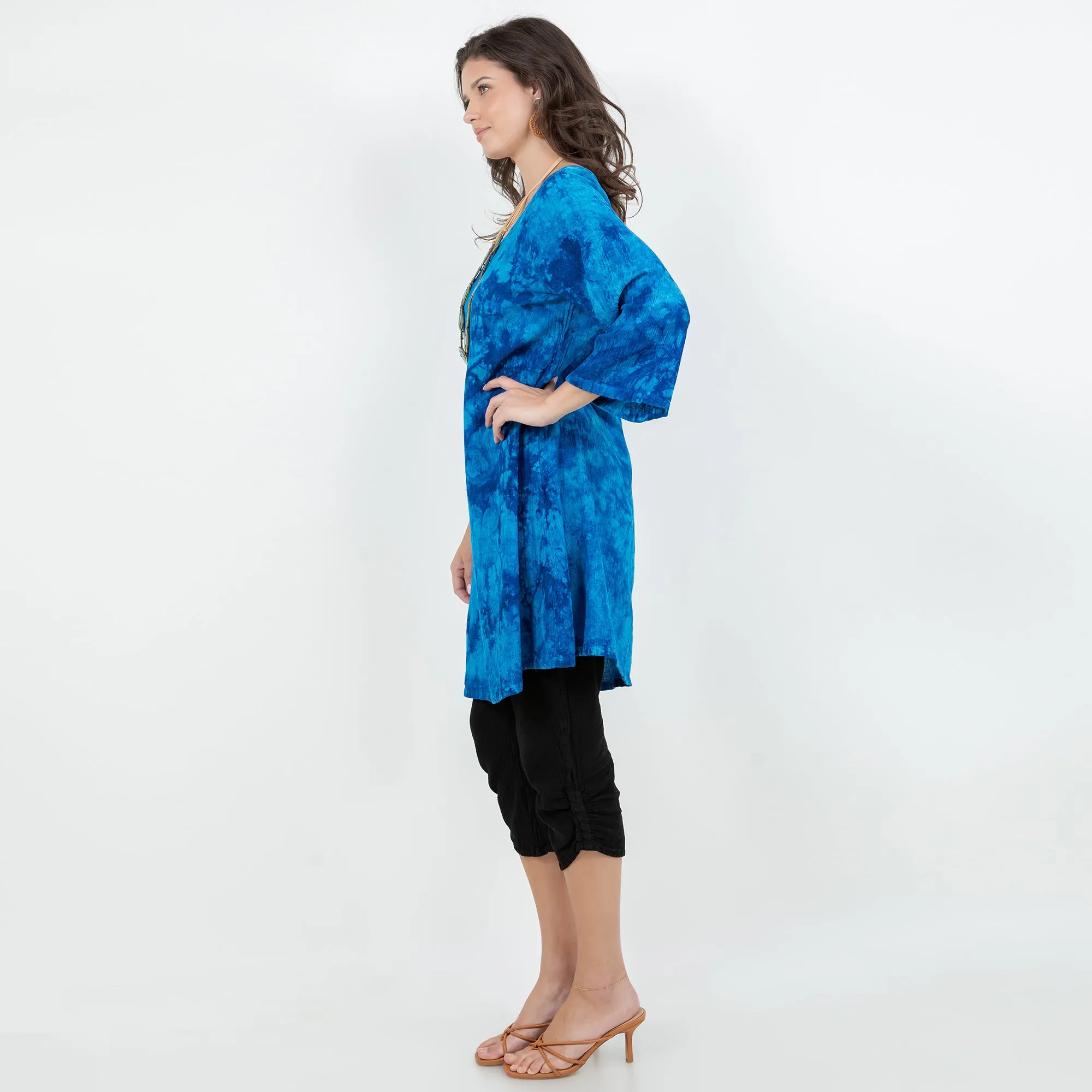 Sheila Flared Sleeve Tunic Long Top/Dress,Women Wear