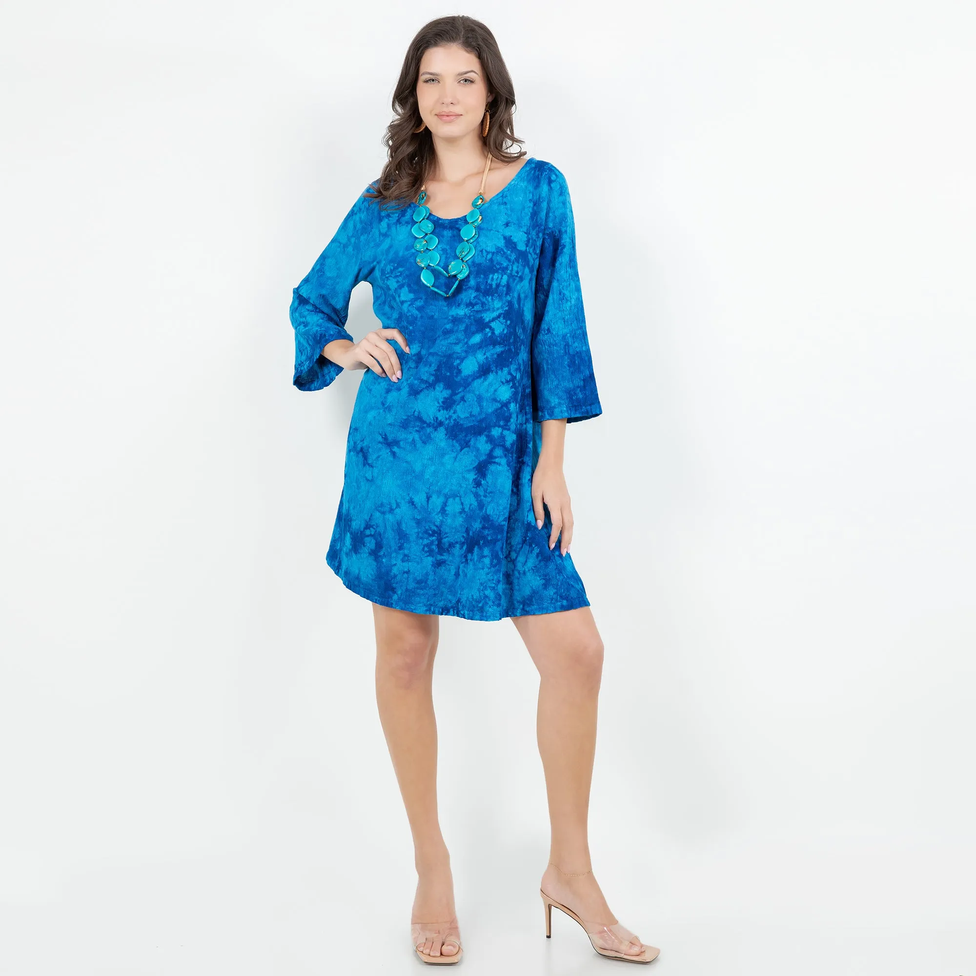 Sheila Flared Sleeve Tunic Long Top/Dress,Women Wear