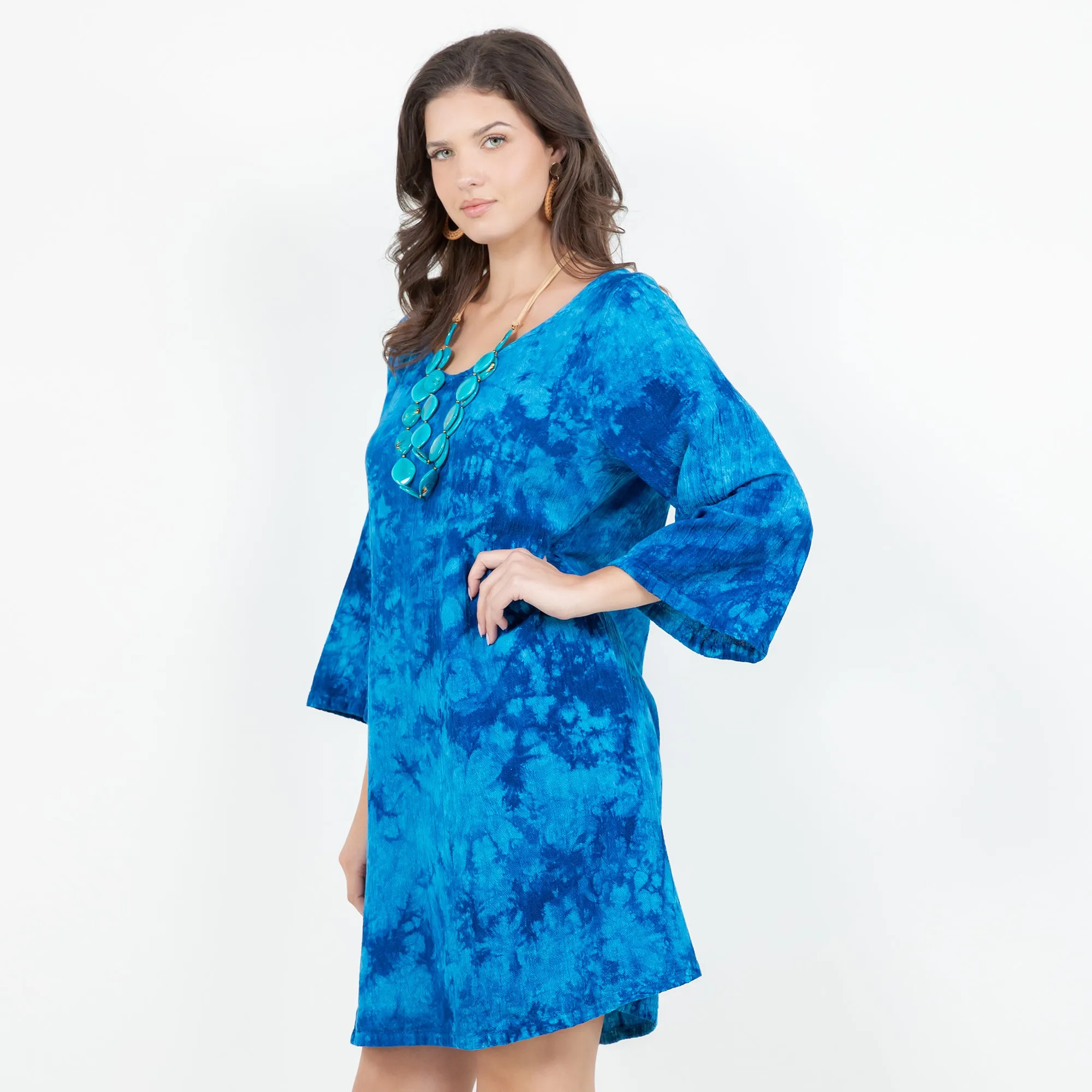 Sheila Flared Sleeve Tunic Long Top/Dress,Women Wear