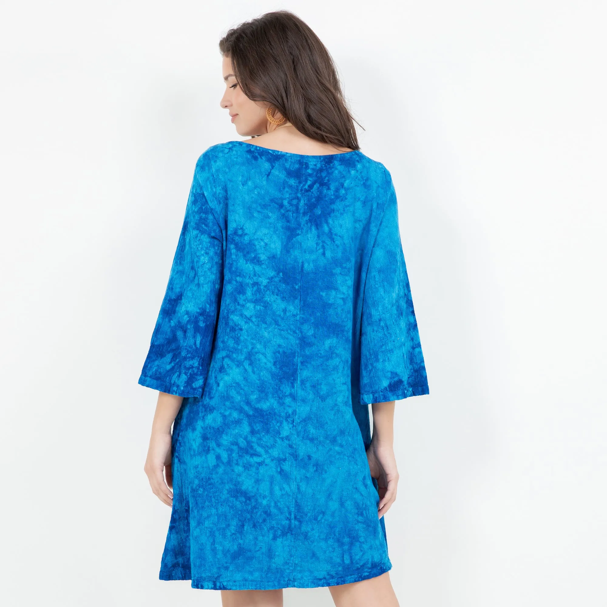 Sheila Flared Sleeve Tunic Long Top/Dress,Women Wear