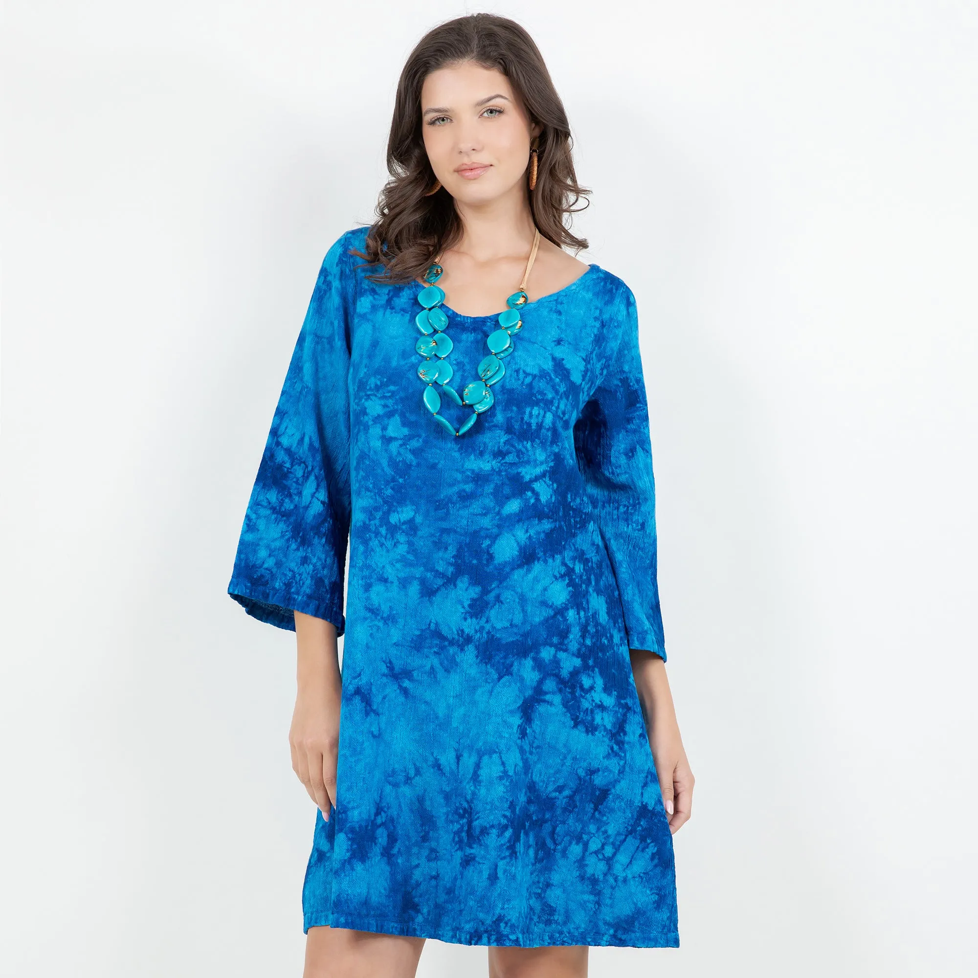Sheila Flared Sleeve Tunic Long Top/Dress,Women Wear