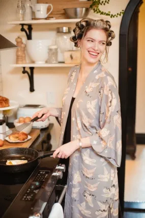 Silver Quartz Starduster Long Duster Opera Kimono,Women Wear