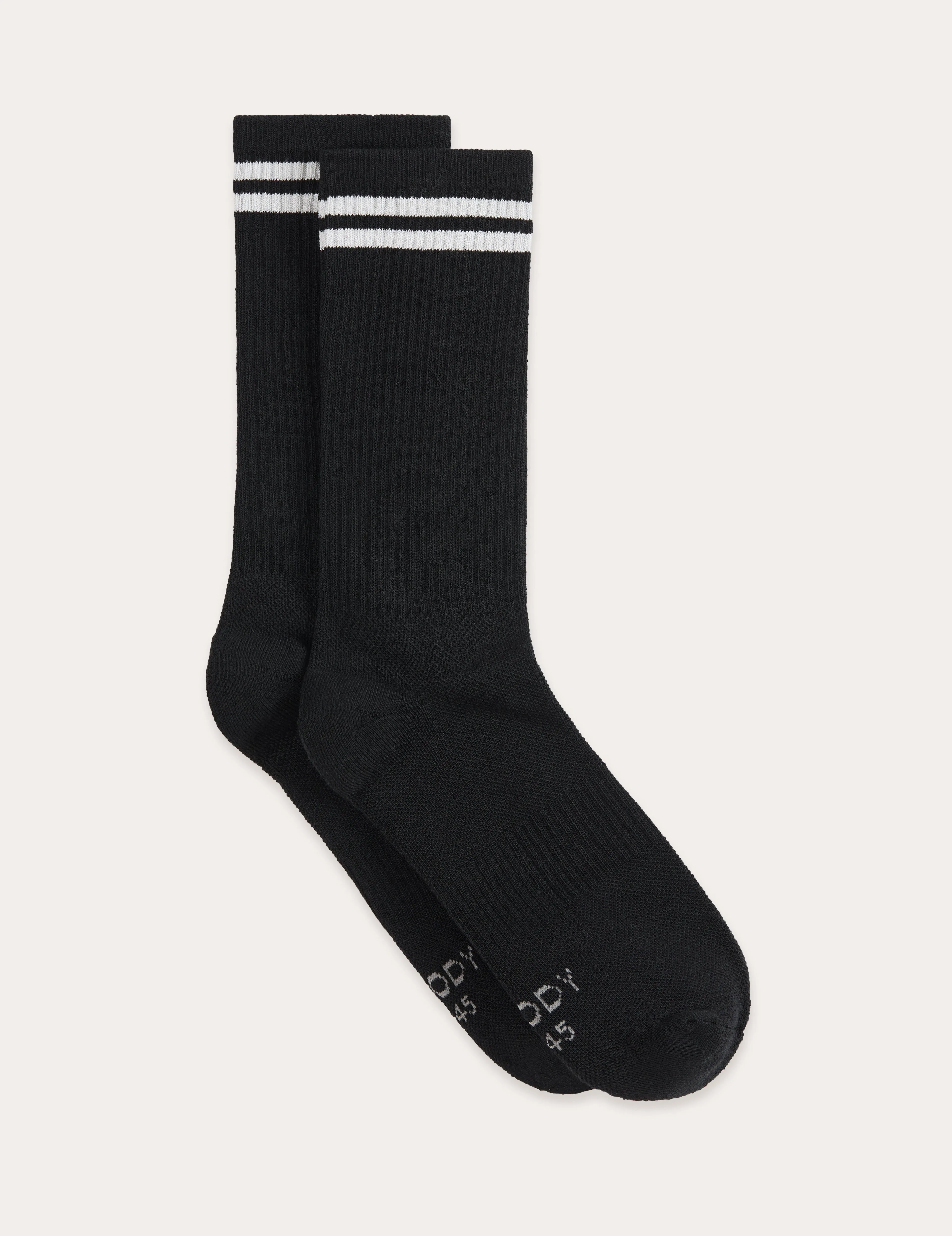 Striped Cushioned Crew Socks - Black/Grey,Men Socks