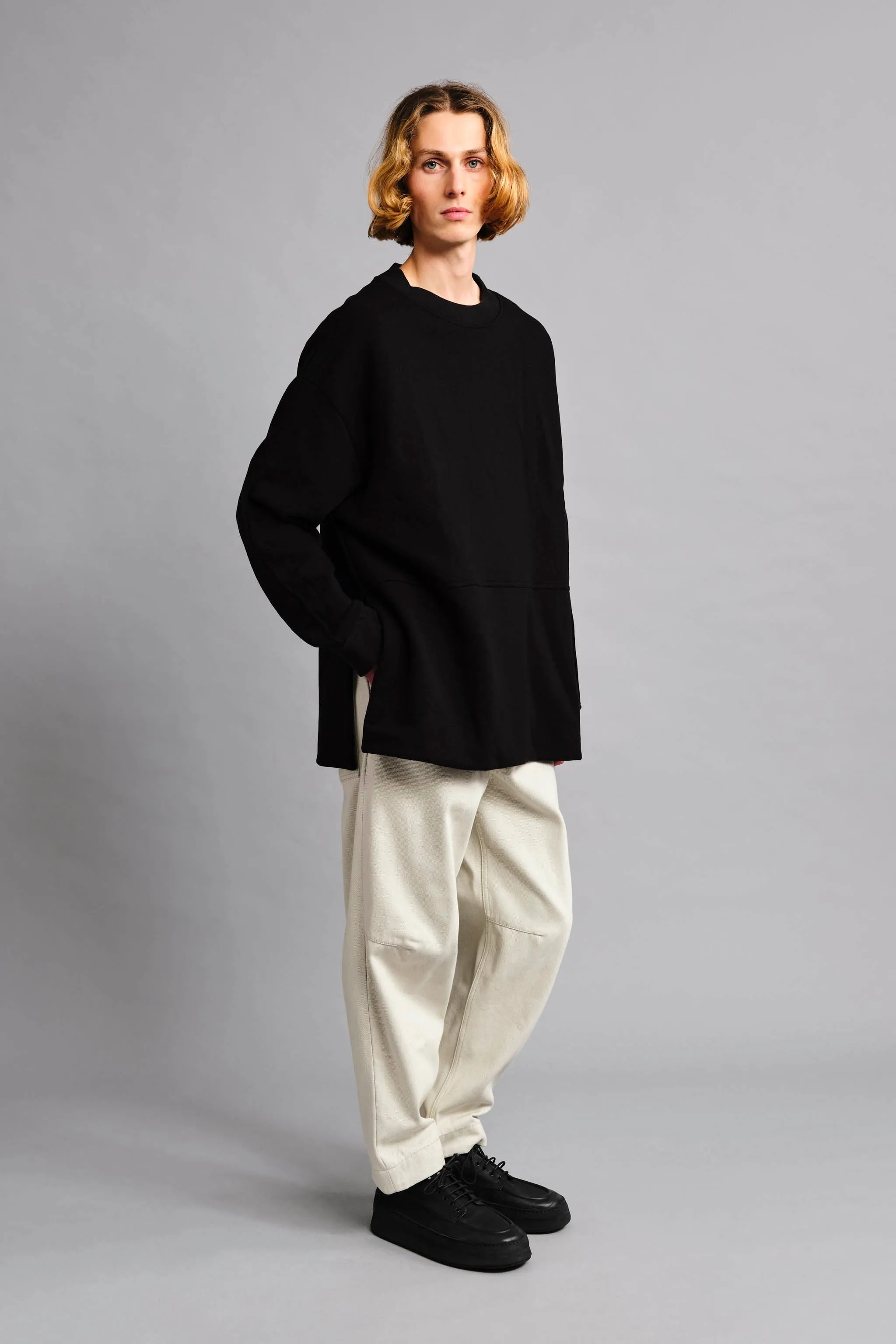 THE ARTISAN JUMPER / FLEECE JERSEY FLINT,Men Wear