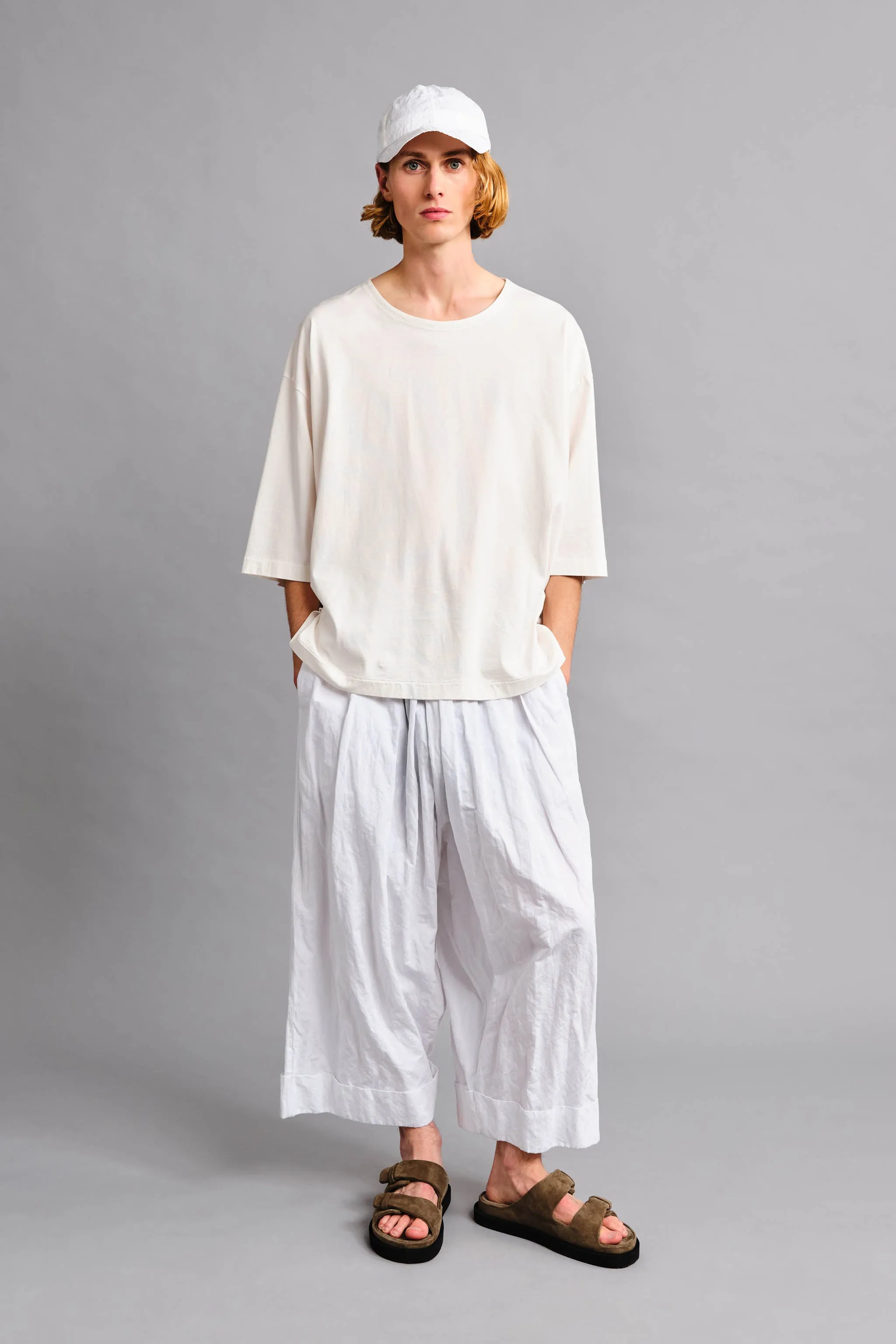THE BAKER TROUSER / CRUMPLED COTTON CHALK,Men Wear