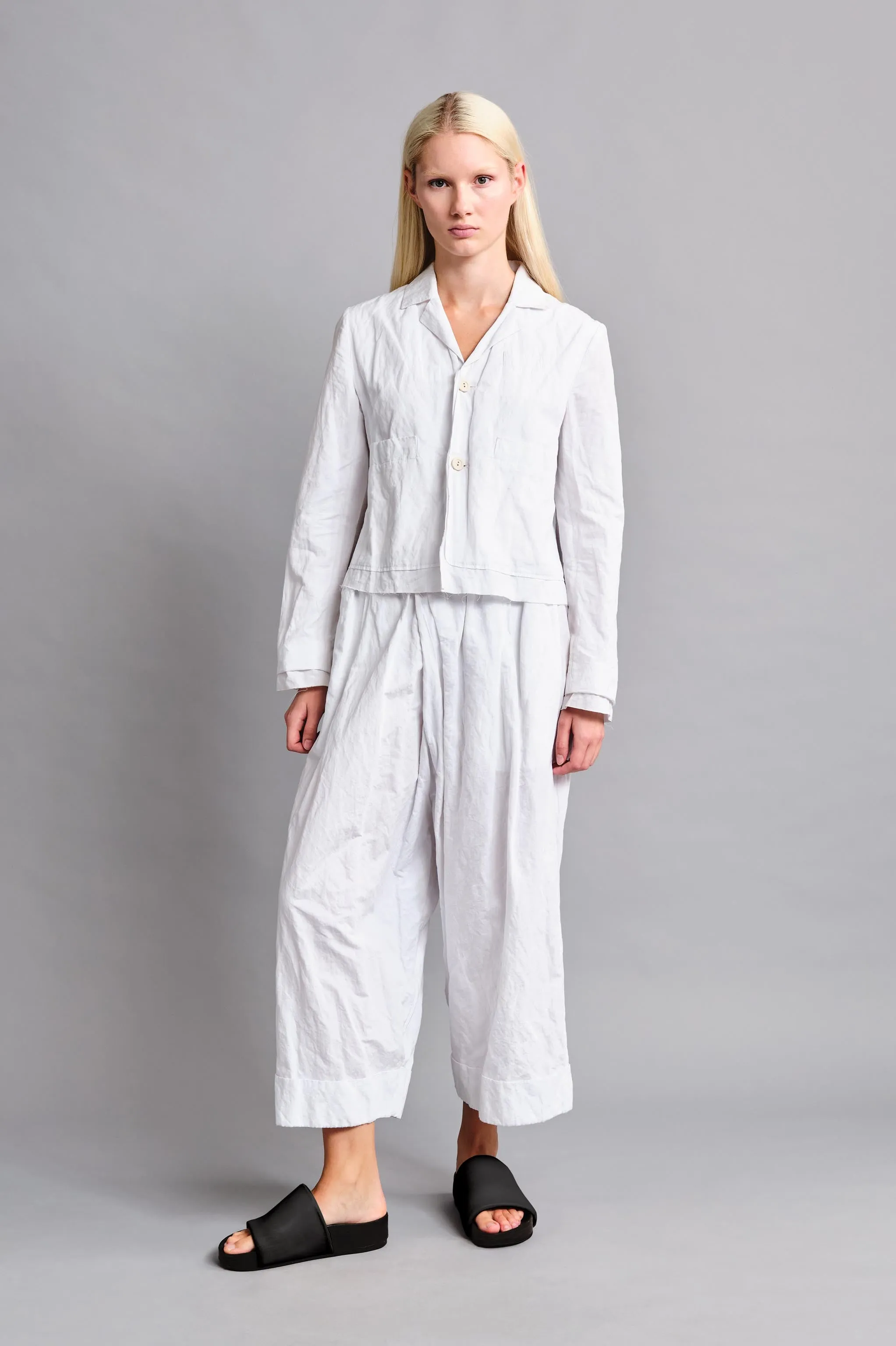 THE BAKER TROUSER / CRUMPLED COTTON CHALK,Men Wear