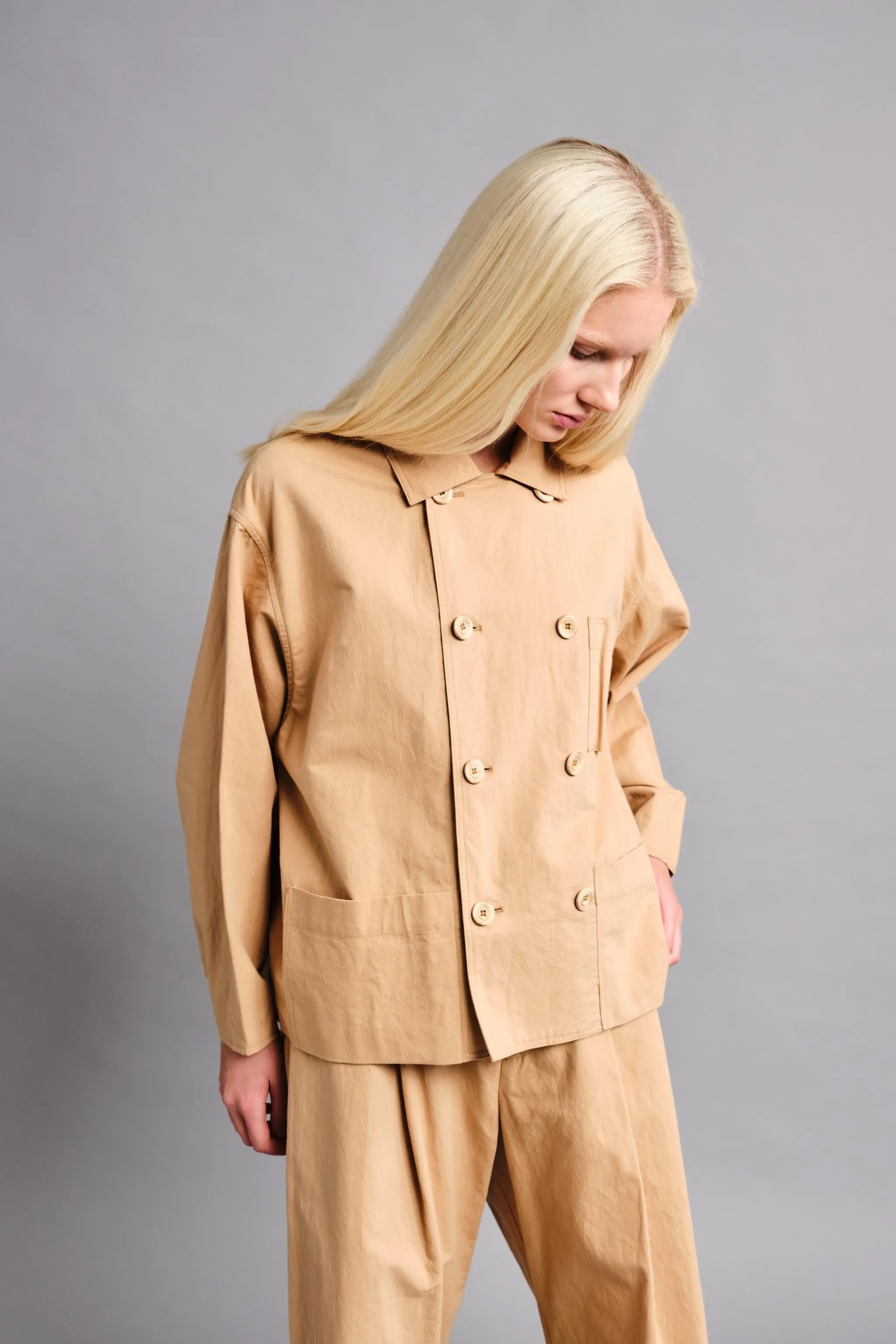 THE COOK JACKET / PAPER SUITING MILKY TEA,Men Wear