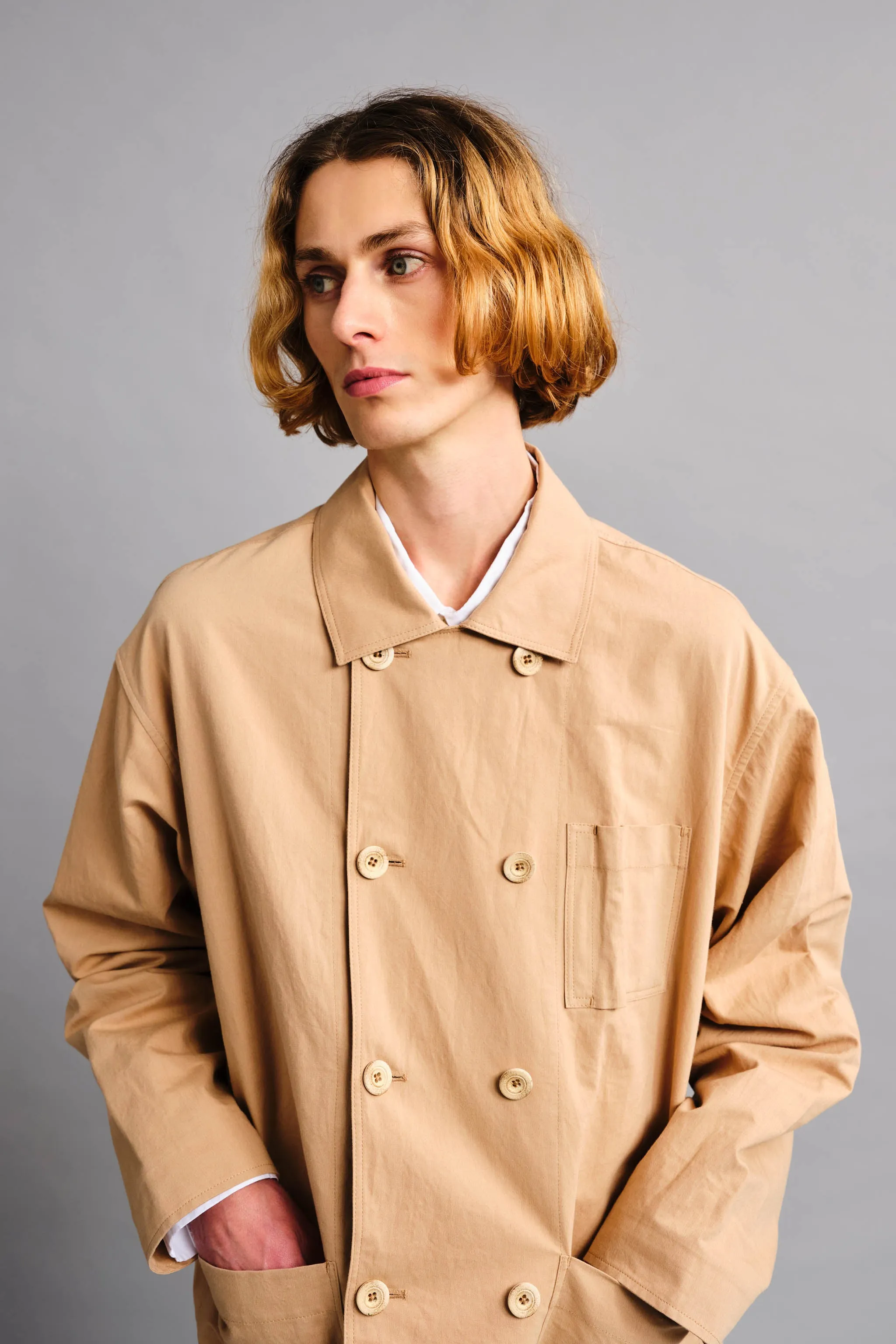 THE COOK JACKET / PAPER SUITING MILKY TEA,Men Wear