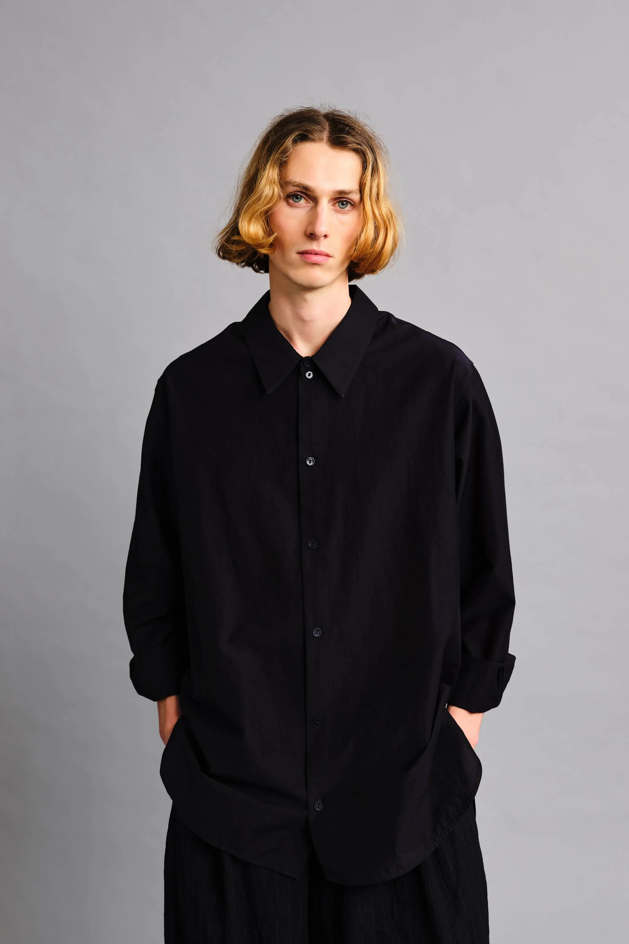 THE CUTLER SHIRT / COTTON SILK INK,Men Wear