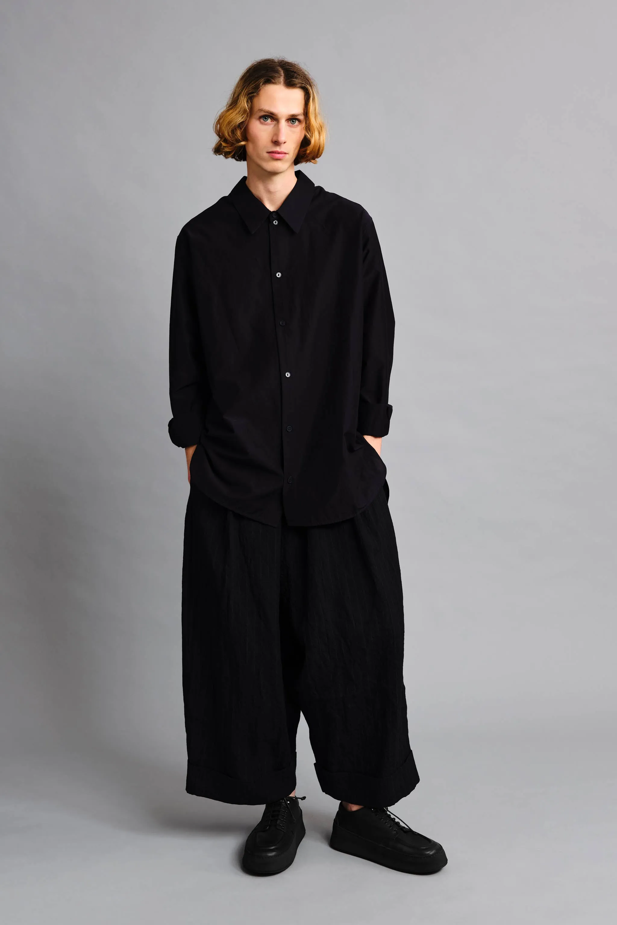 THE CUTLER SHIRT / COTTON SILK INK,Men Wear