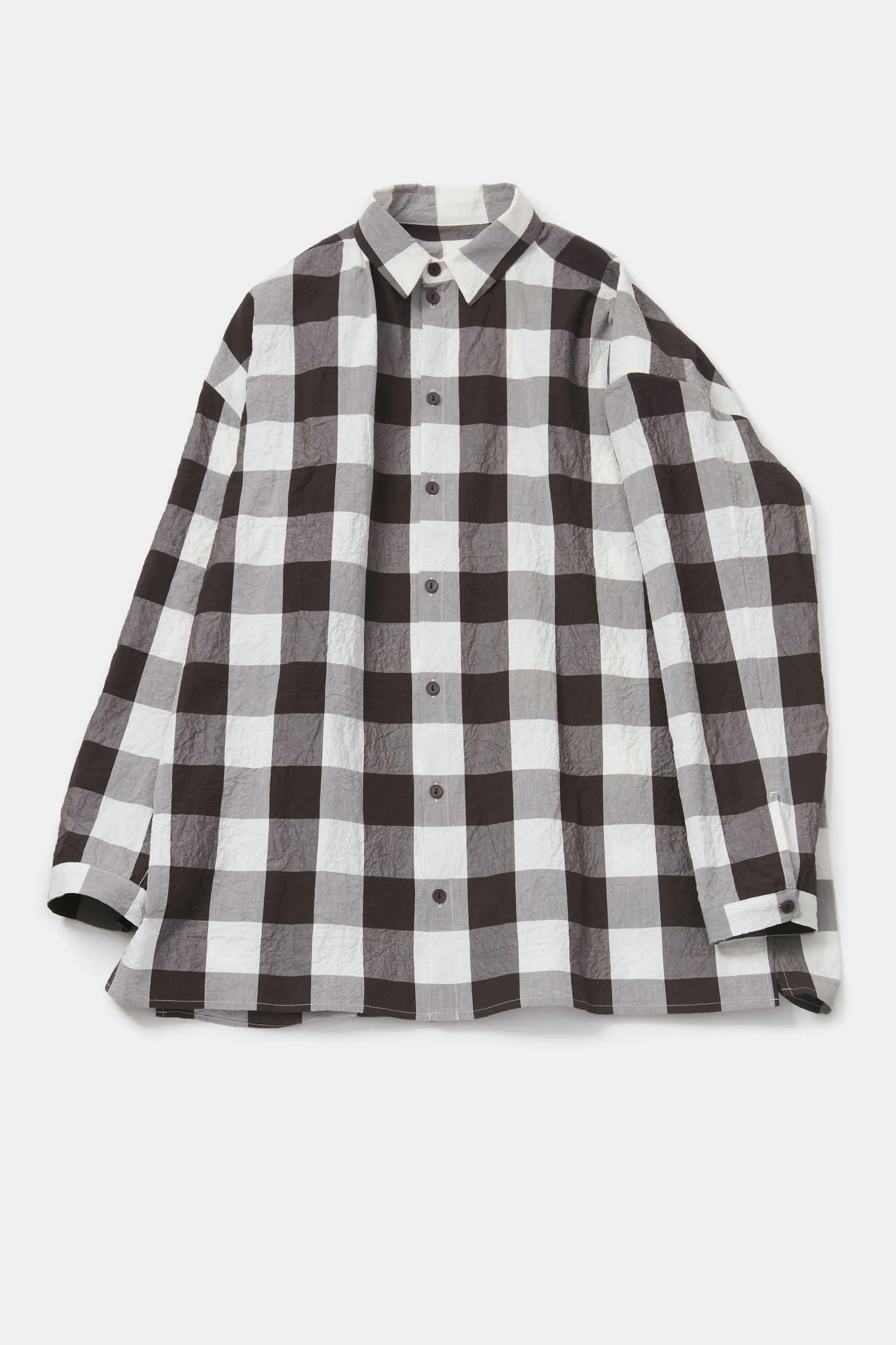 THE DRAUGHTSMAN SHIRT / TABLECLOTH GINGHAM COFFEE,Men Wear