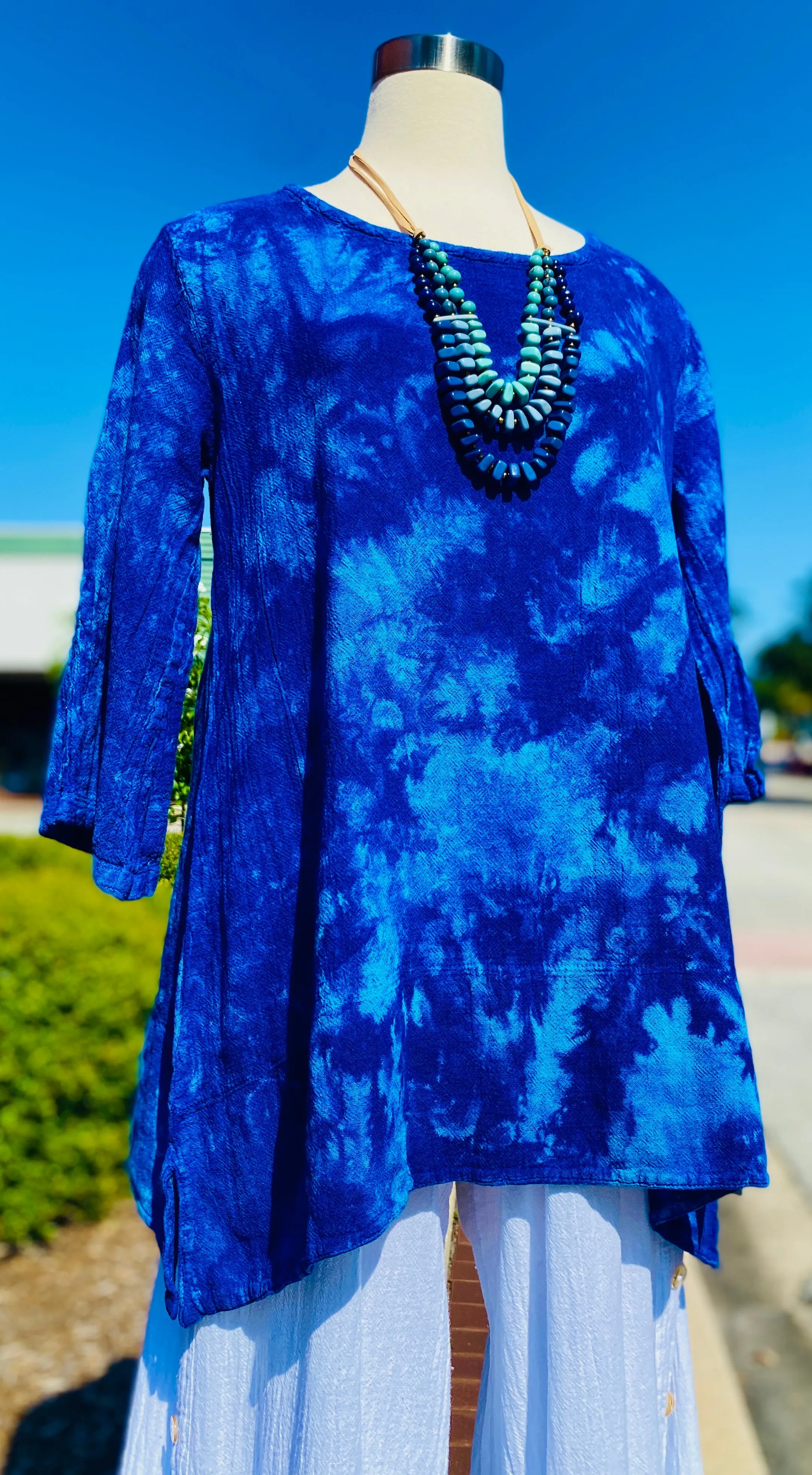 The Liz! New Drop Hemline Tunic Style Top in 100% Cotton Gauze,Women Wear