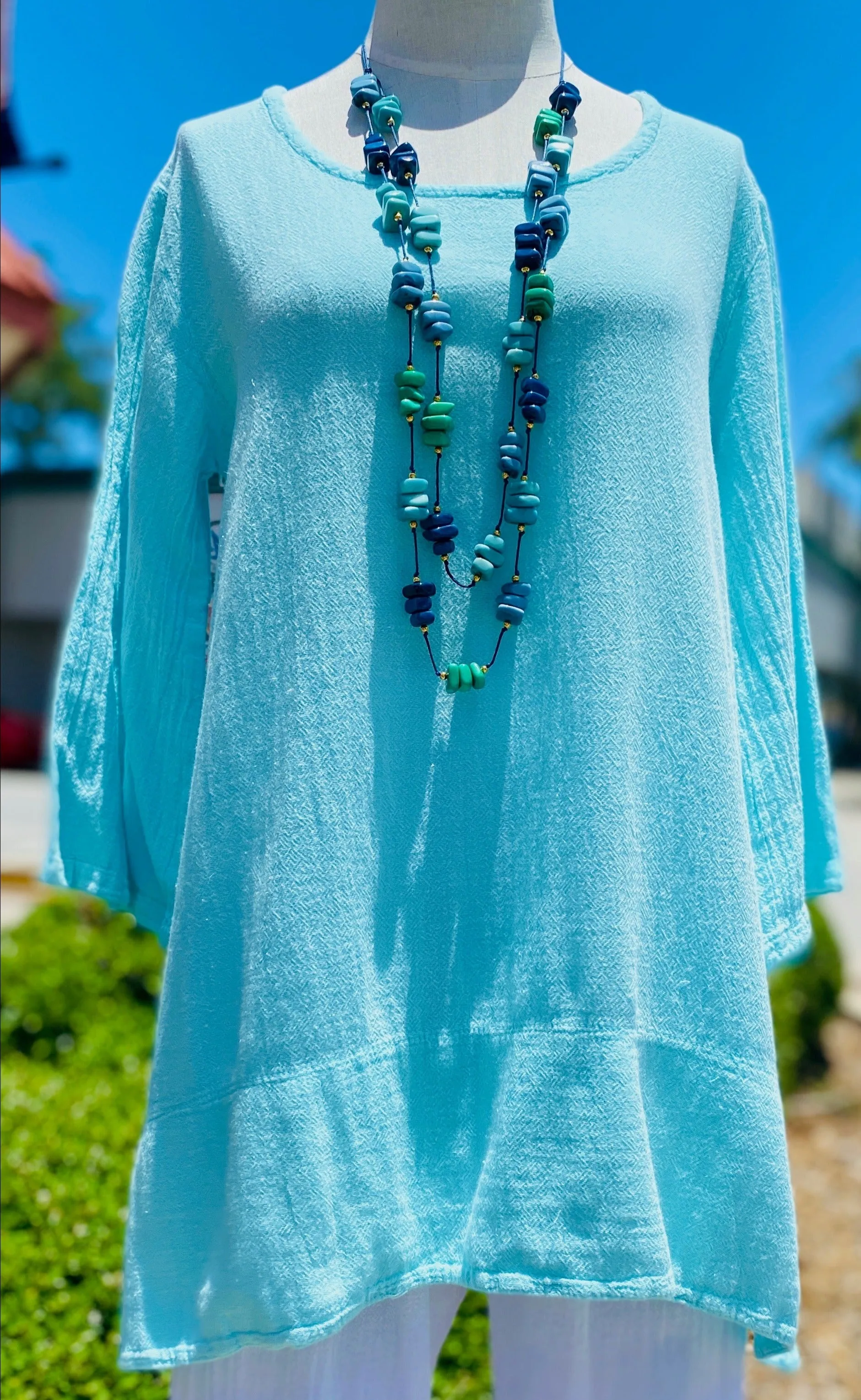 The Liz! New Drop Hemline Tunic Style Top in 100% Cotton Gauze,Women Wear