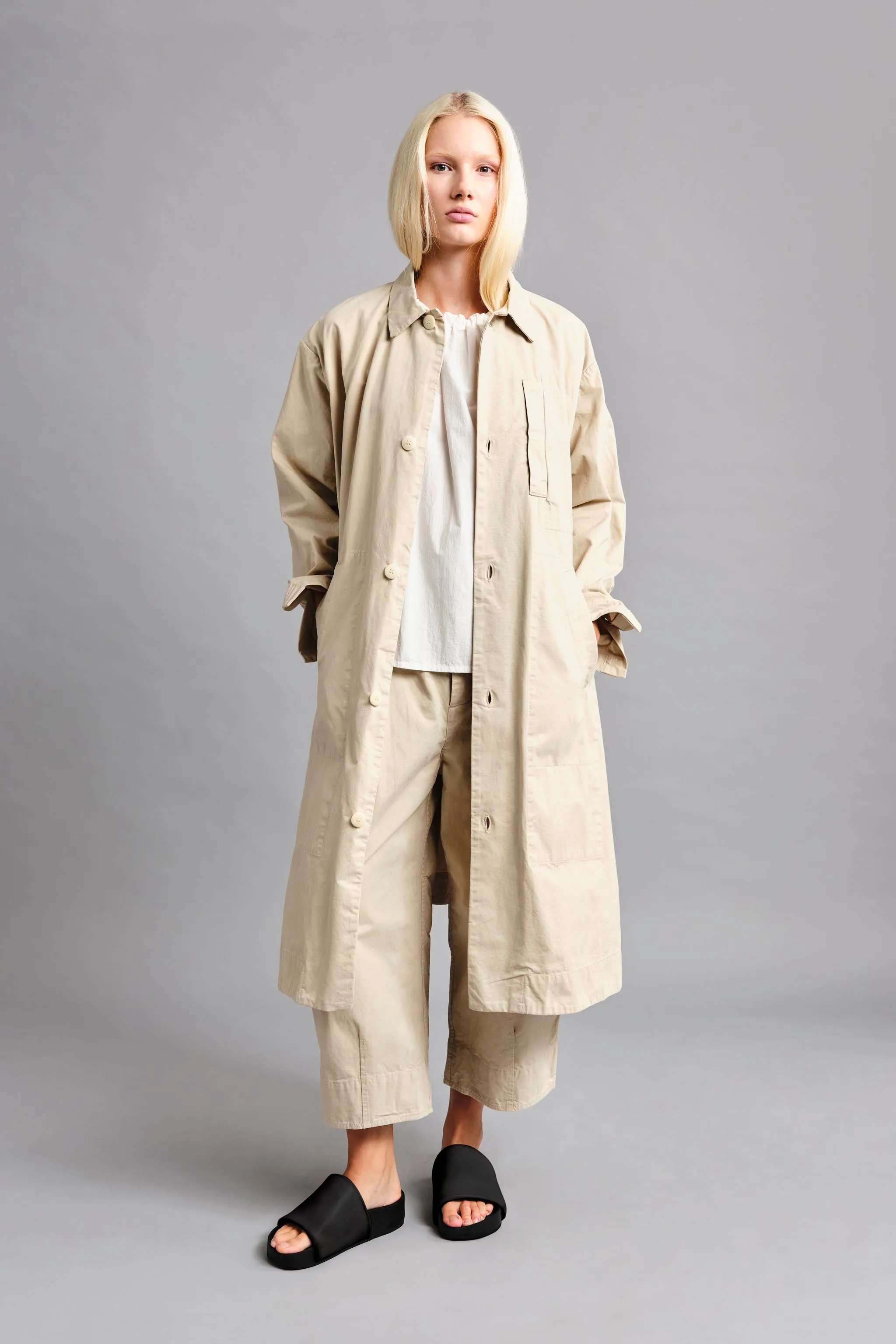 THE MESSENGER COAT / WORK TWILL PORRIDGE,Men Wear
