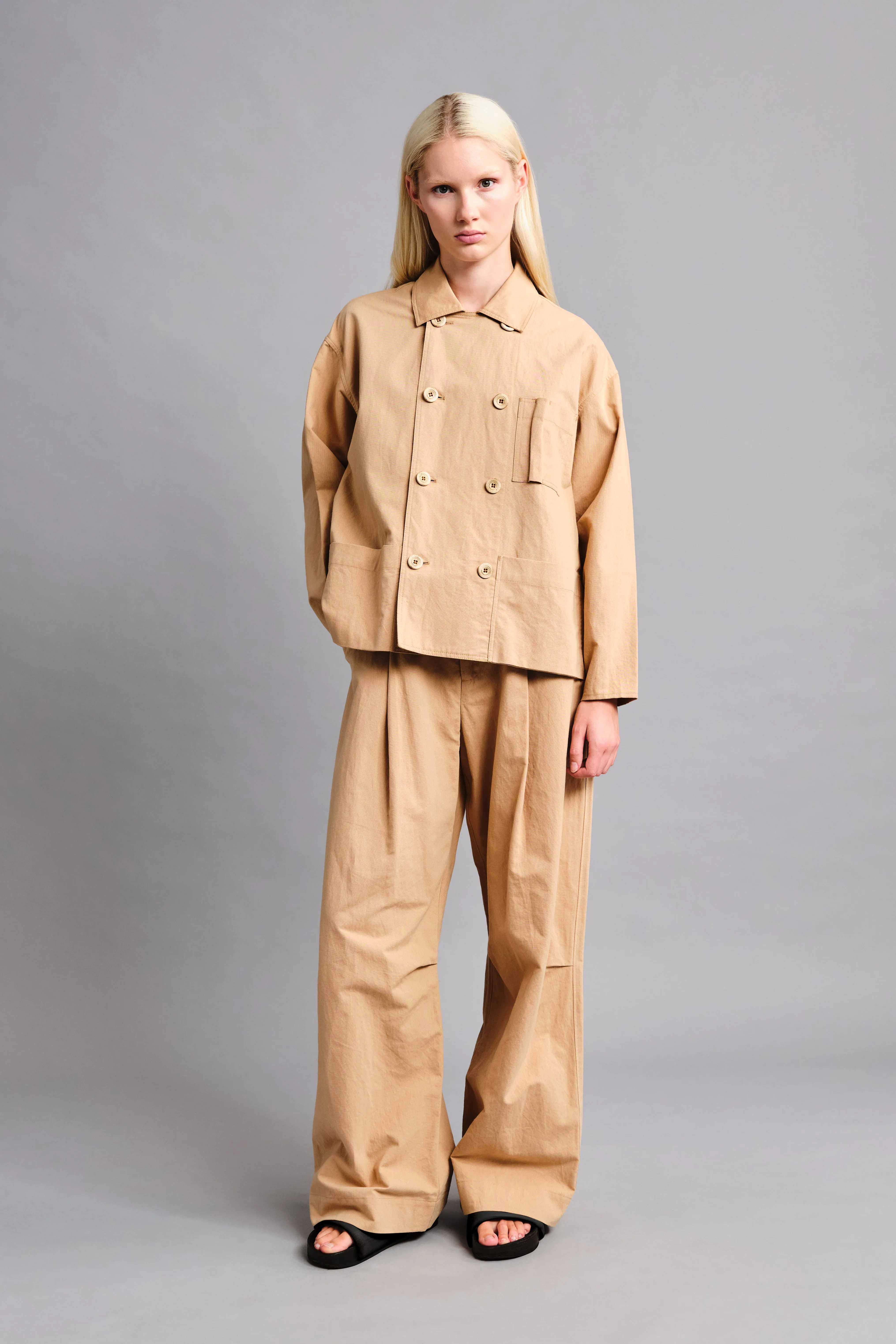THE POTTER TROUSER / PAPER SUITING MILKY TEA,Men Wear