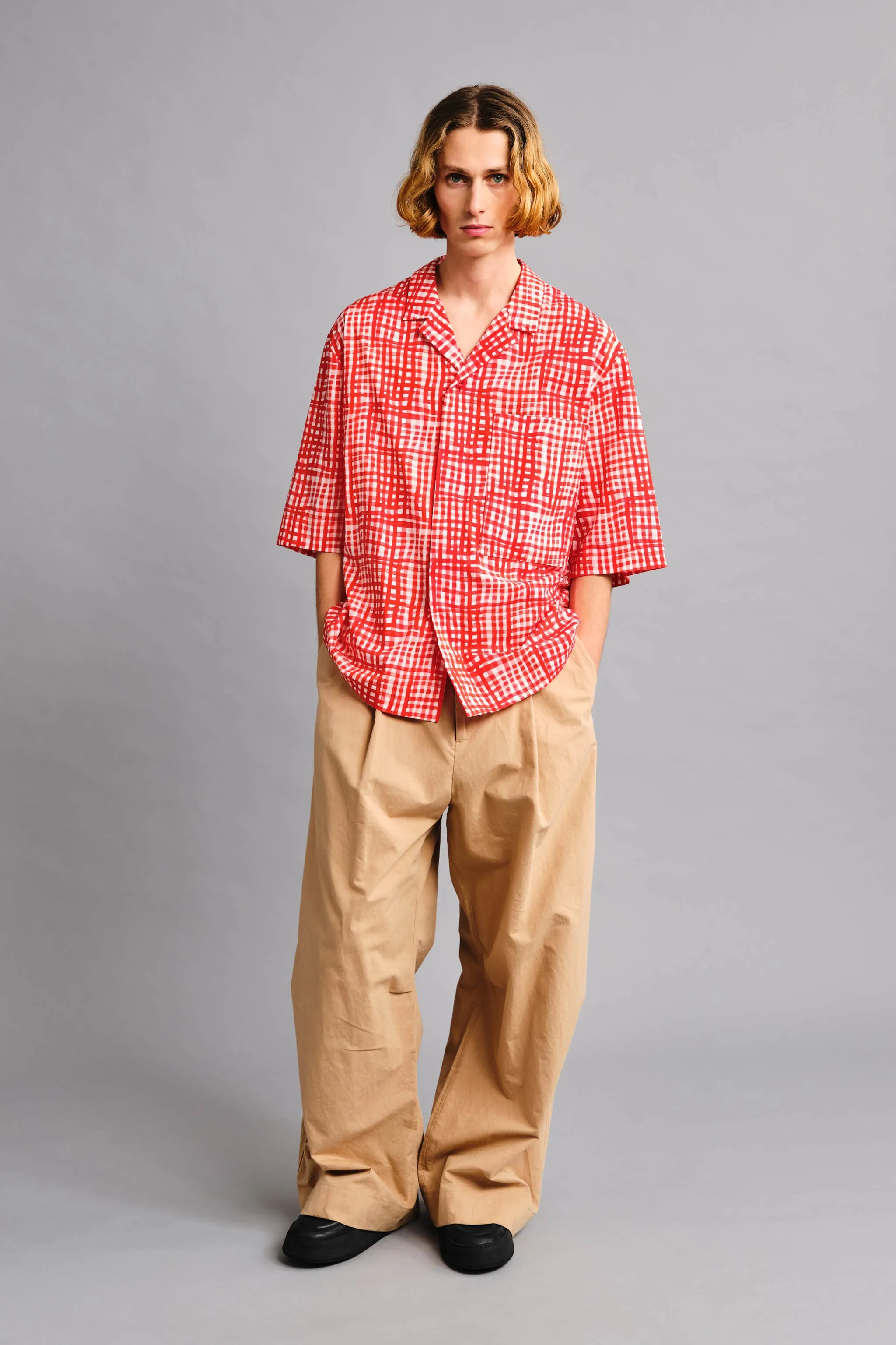 THE POTTER TROUSER / PAPER SUITING MILKY TEA,Men Wear