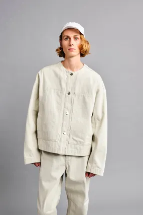 THE SKIPPER JACKET / RECYCLED DENIM CHALK BLUE,Men Wear